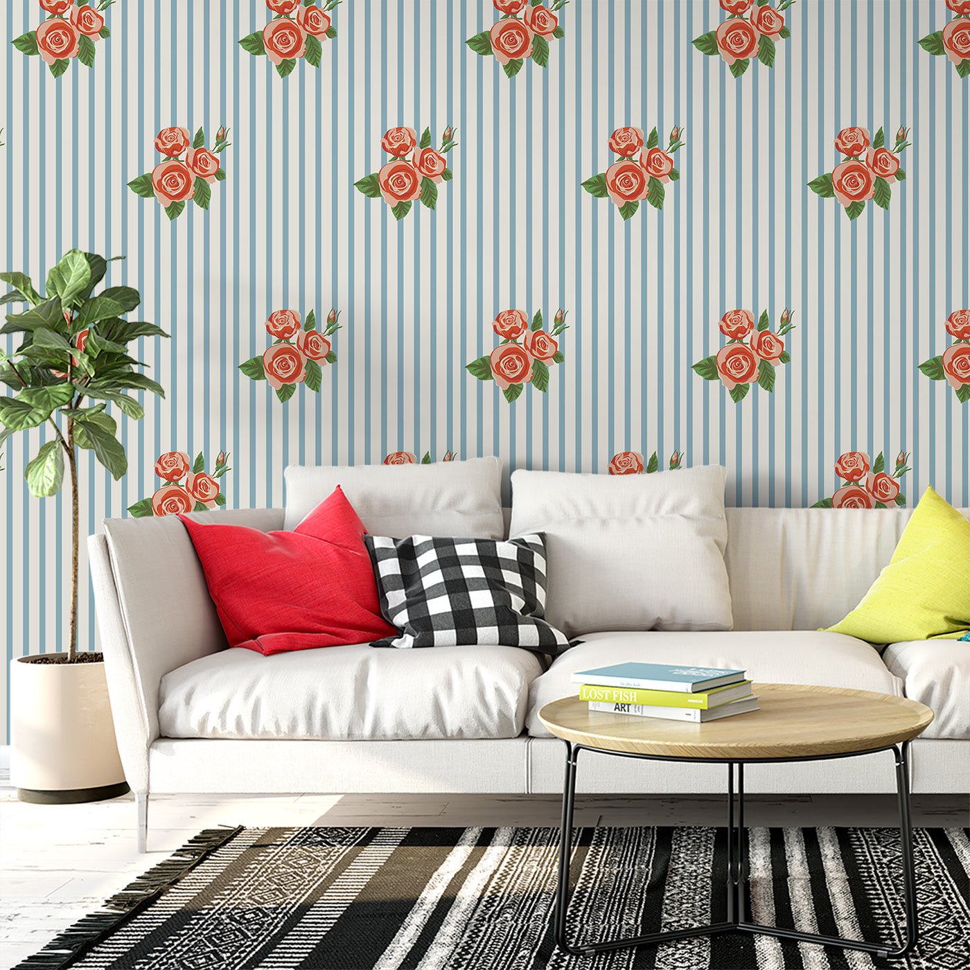 Floral & Leaves Wallpaper WAL1722-F