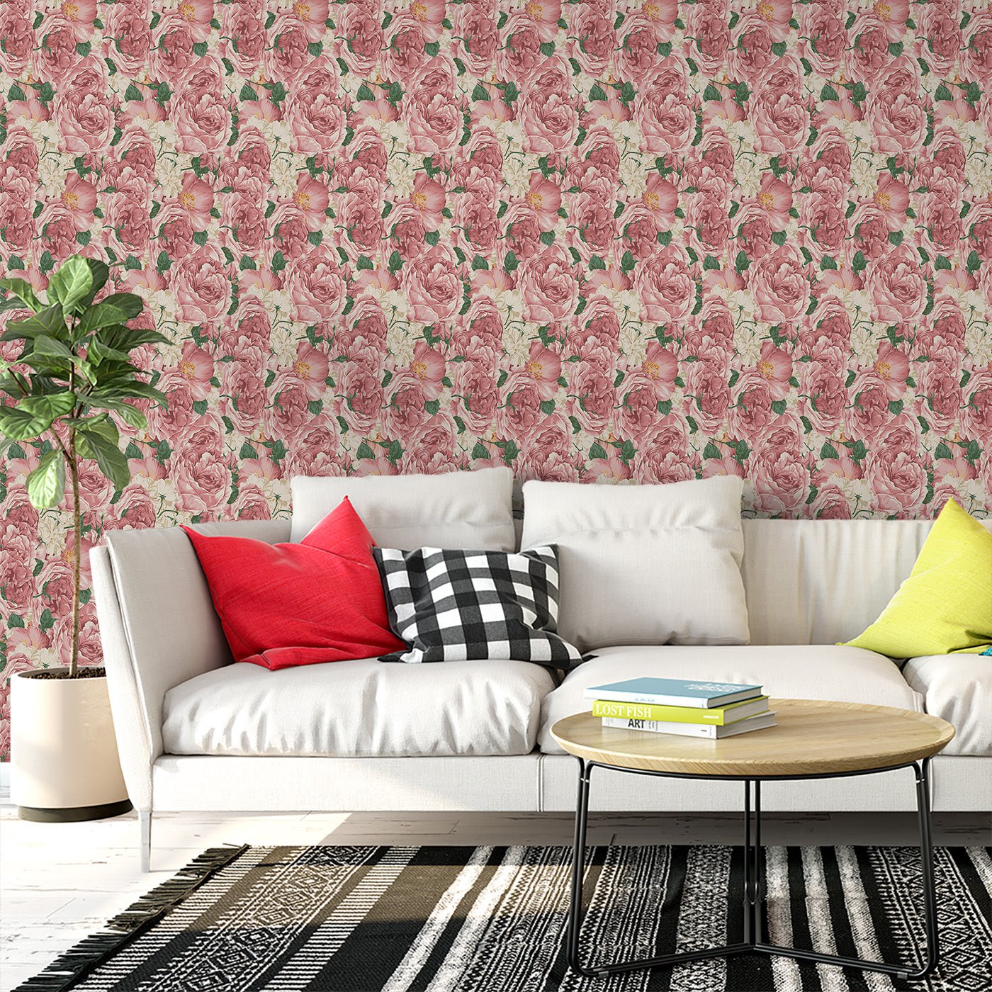 Floral & Leaves Wallpaper WAL1723-F