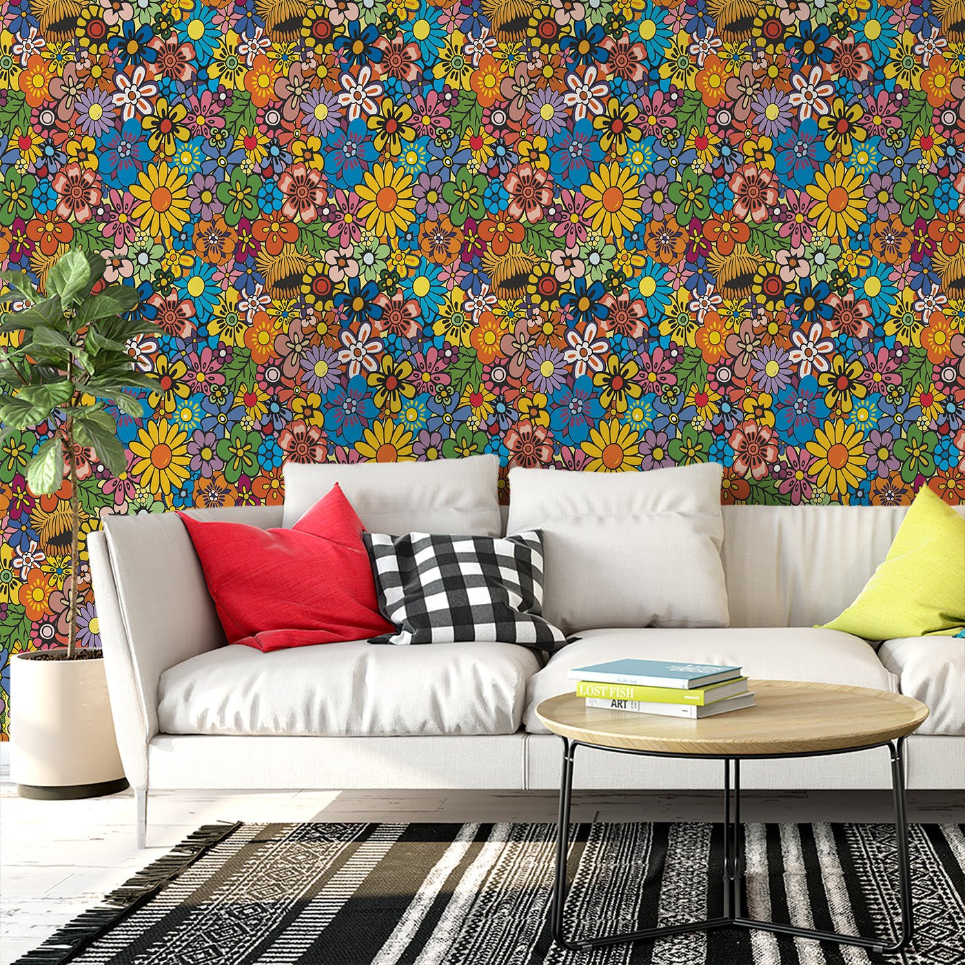 Floral & Leaves Wallpaper WAL1725-F