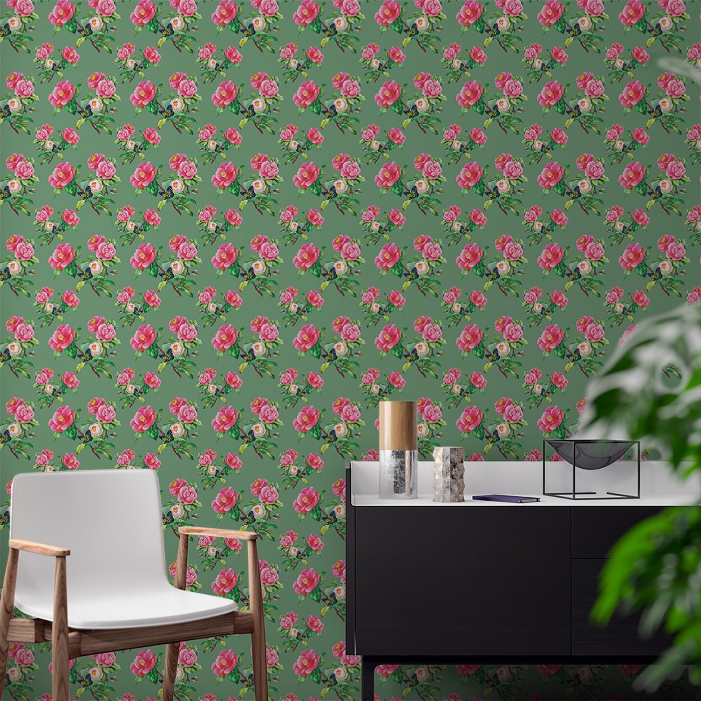 Floral & Leaves Wallpaper WAL1726-F