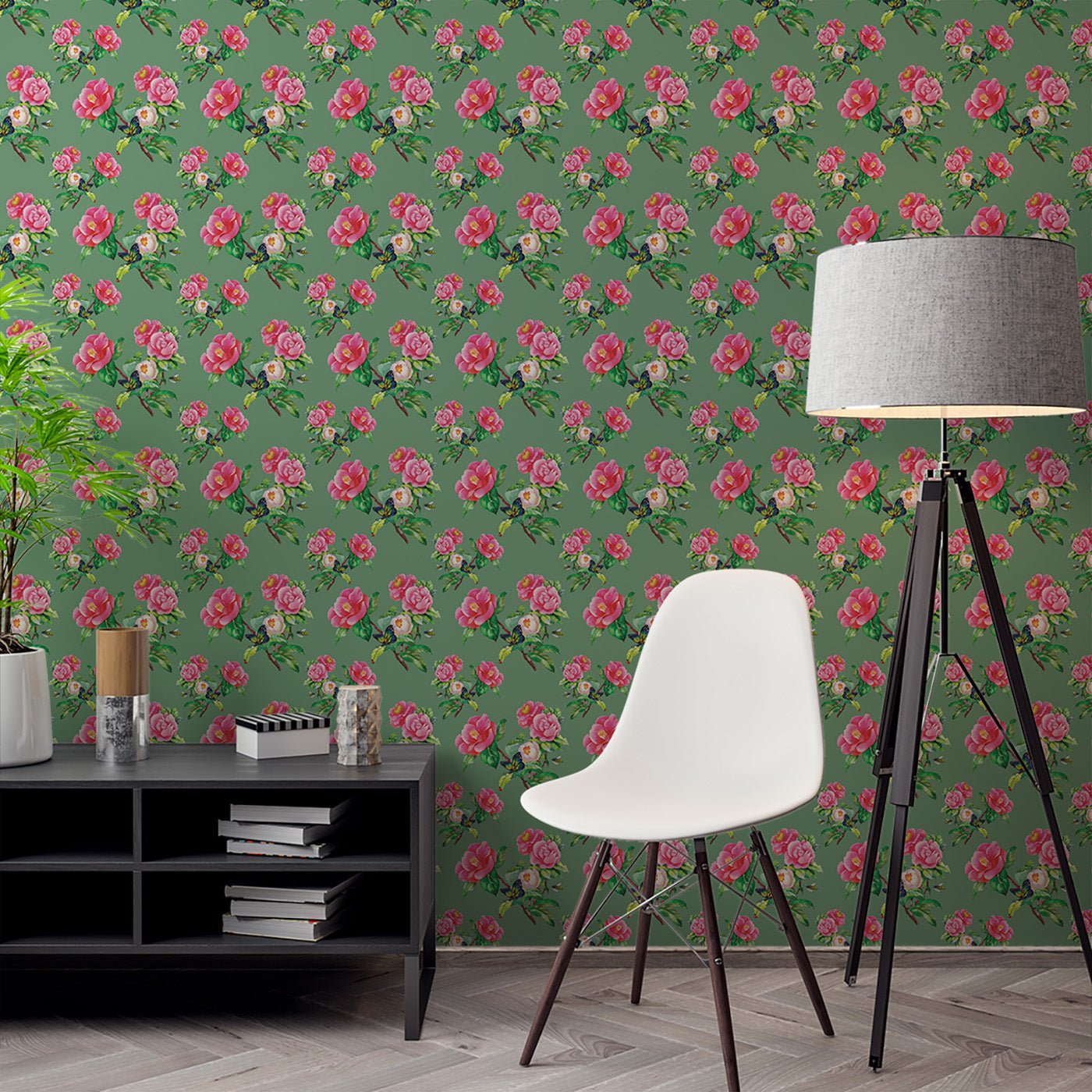 Floral & Leaves Wallpaper WAL1726-F