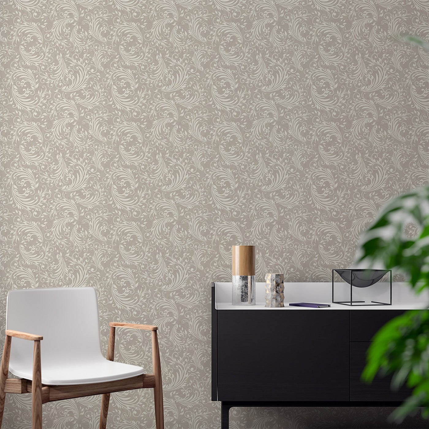 Floral & Leaves Wallpaper WAL1727-F