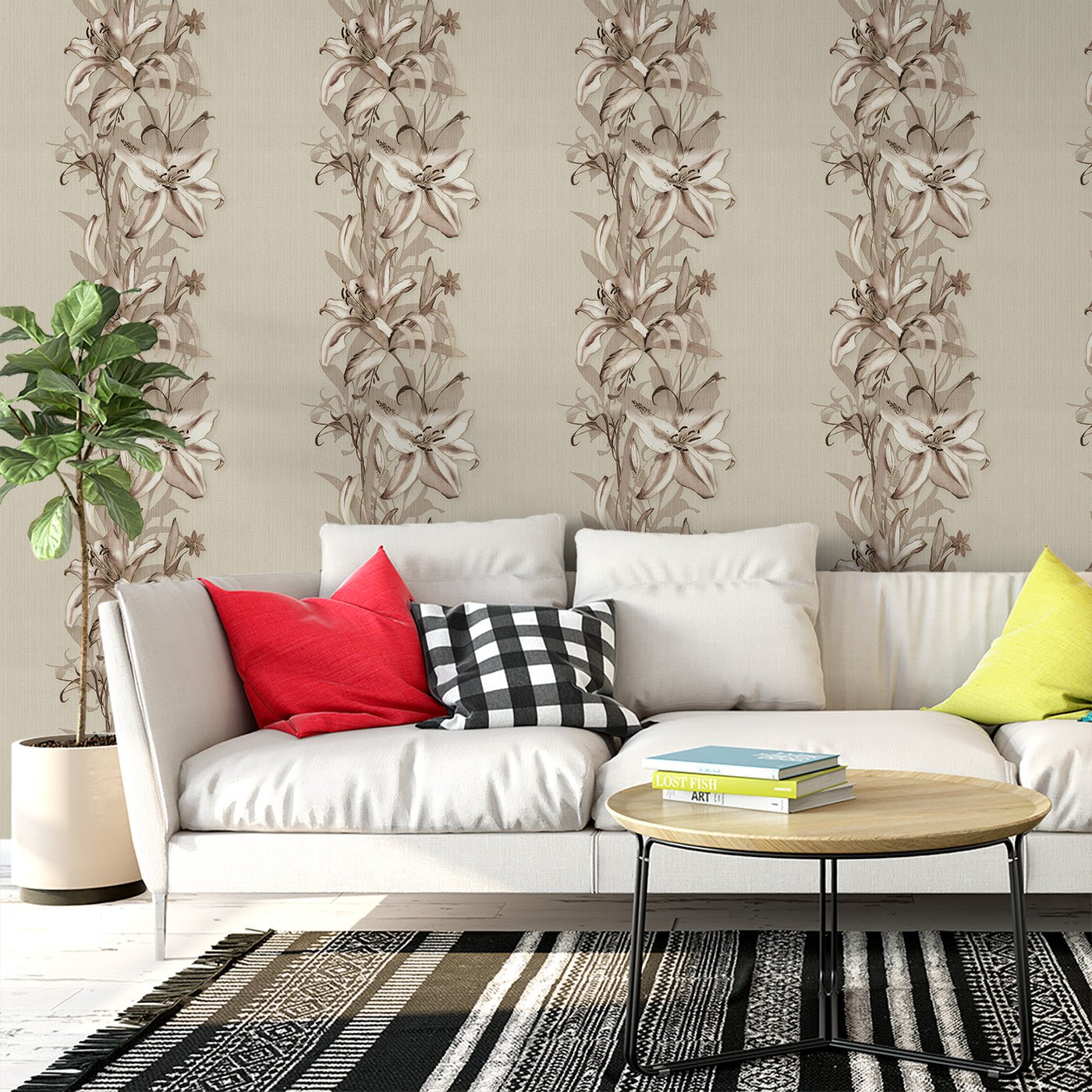 Floral & Leaves Wallpaper WAL1728-F