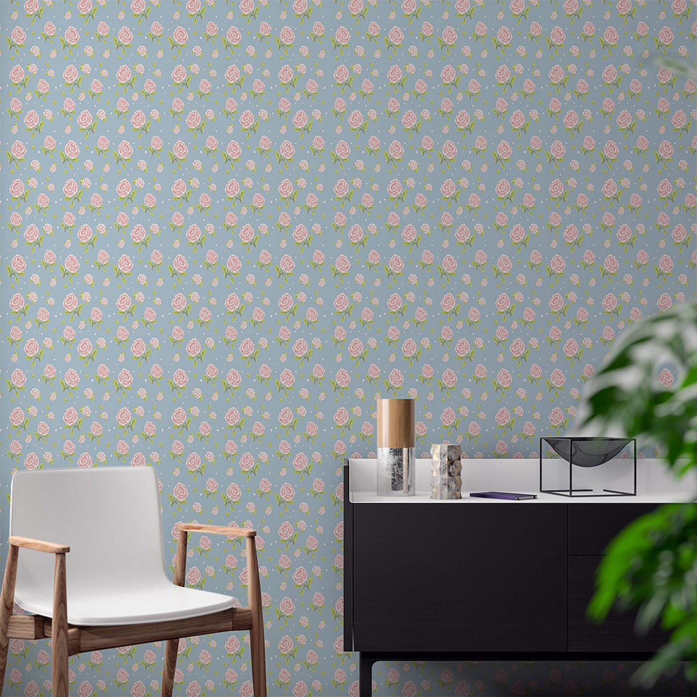 Floral & Leaves Wallpaper WAL1730-F