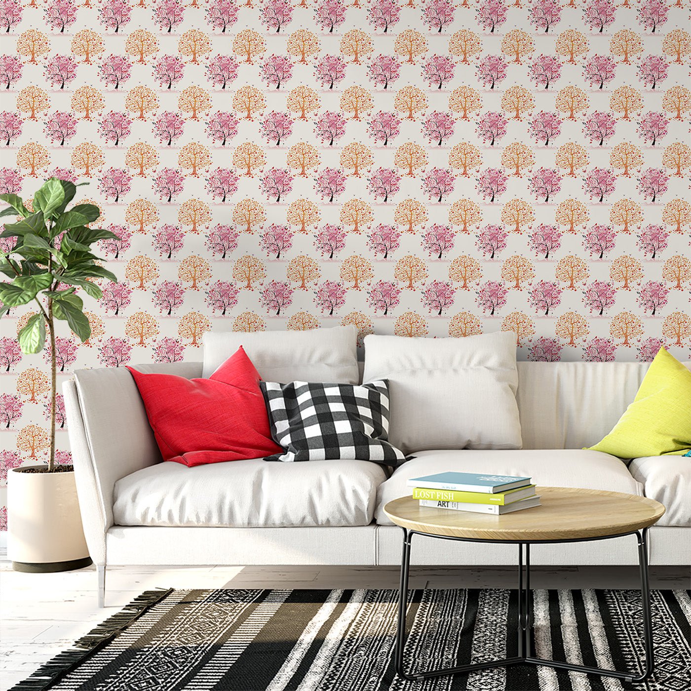 Floral & Leaves Wallpaper WAL1731-F