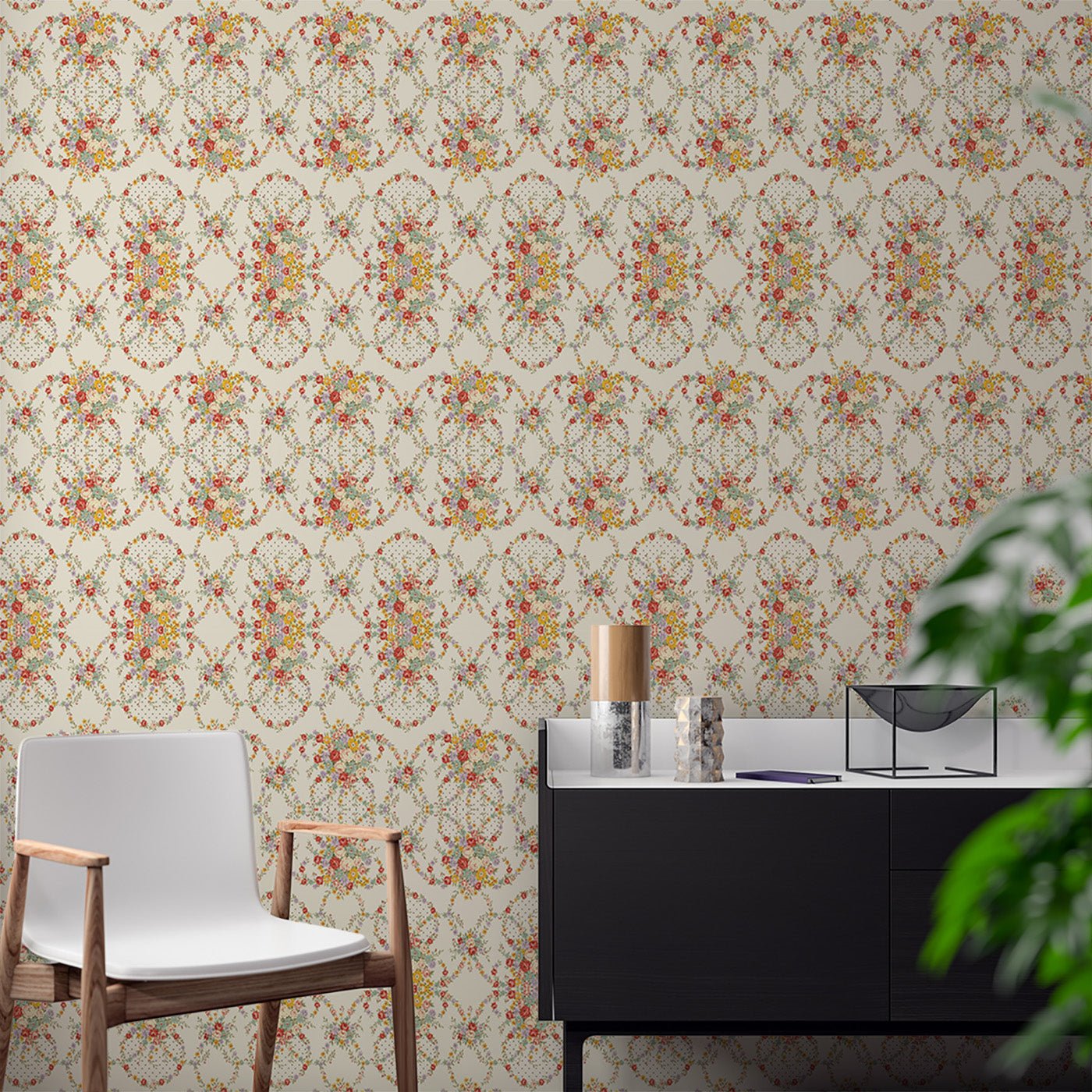 Floral & Leaves Wallpaper WAL1733-F