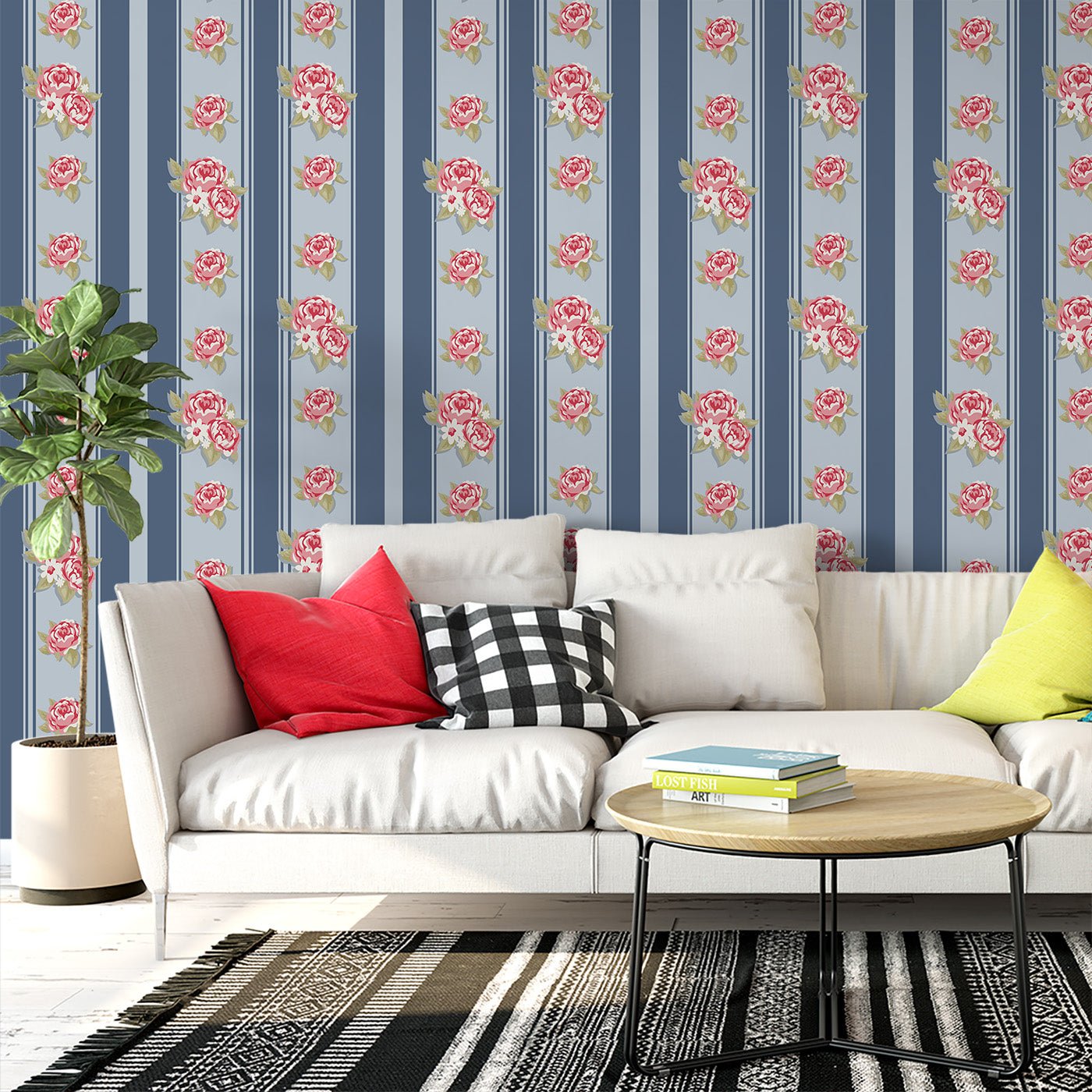 Floral & Leaves Wallpaper WAL1735-F