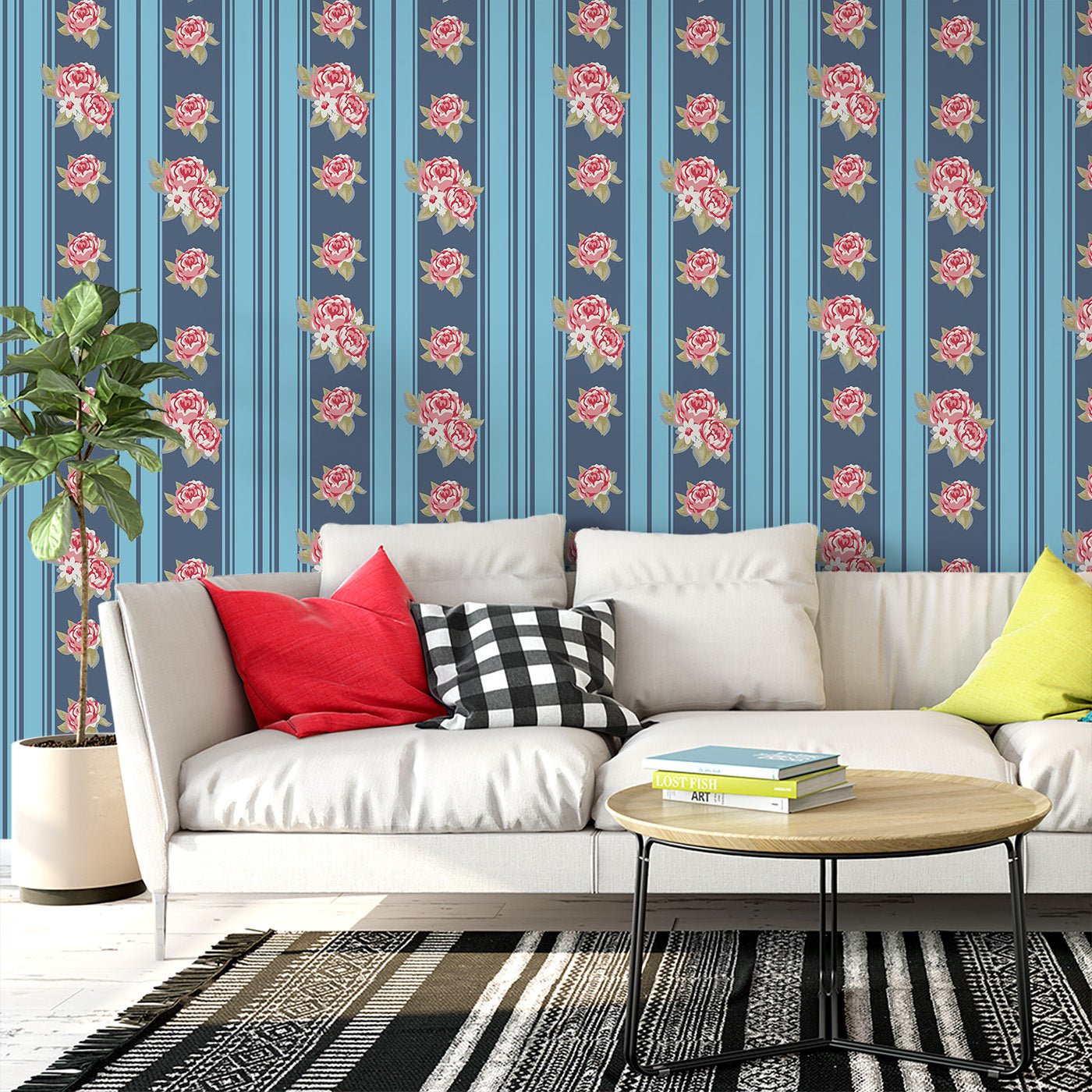 Floral & Leaves Wallpaper WAL1736-F