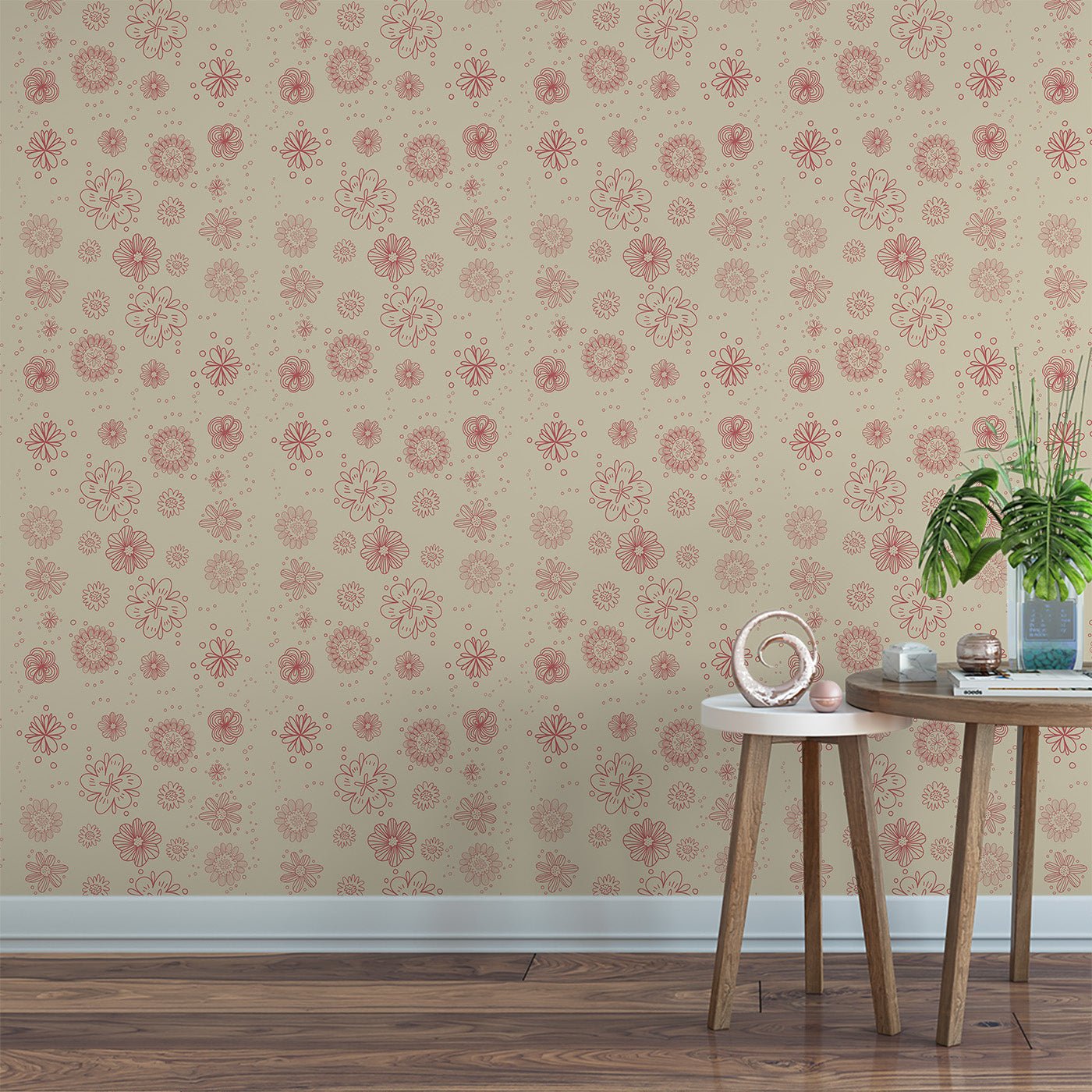 Floral & Leaves Wallpaper WAL1737-F