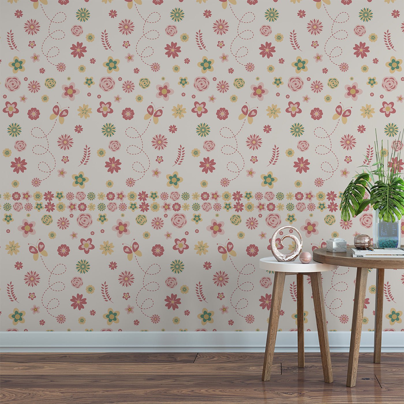 Floral & Leaves Wallpaper WAL1738-F