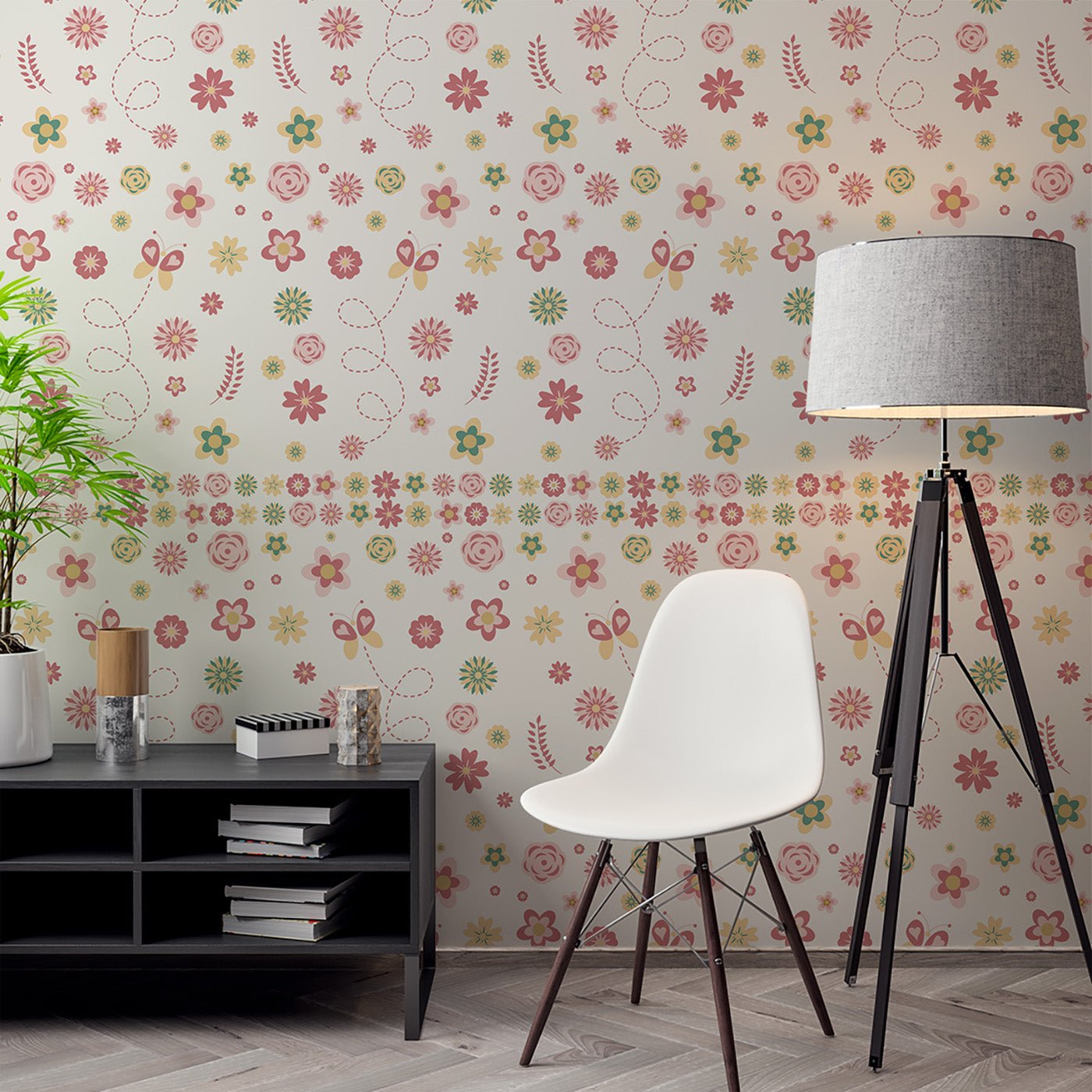 Floral & Leaves Wallpaper WAL1738-F