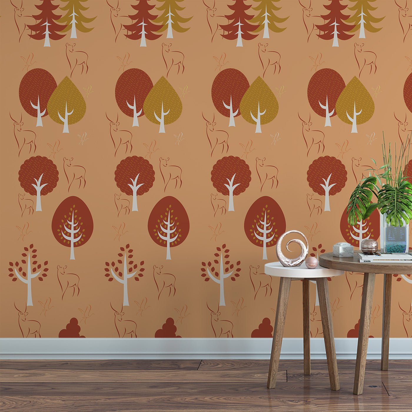 Floral & Leaves Wallpaper WAL1739-F