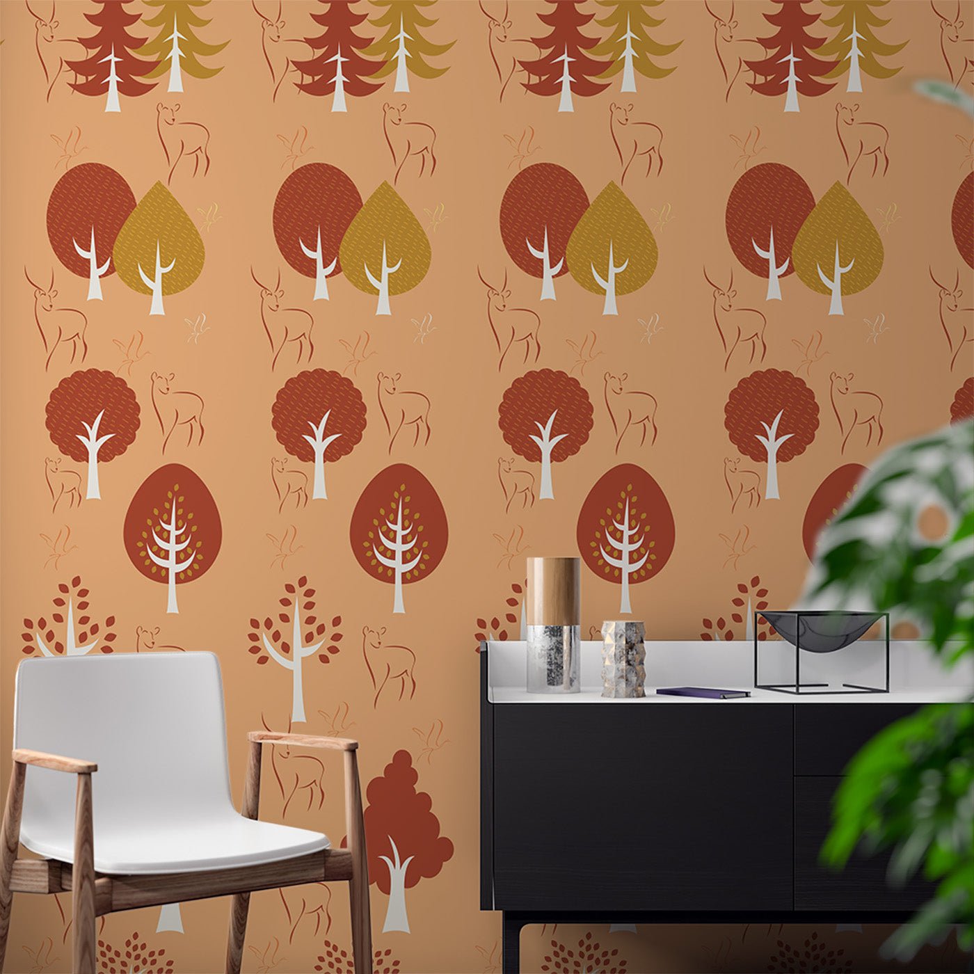 Floral & Leaves Wallpaper WAL1739-F