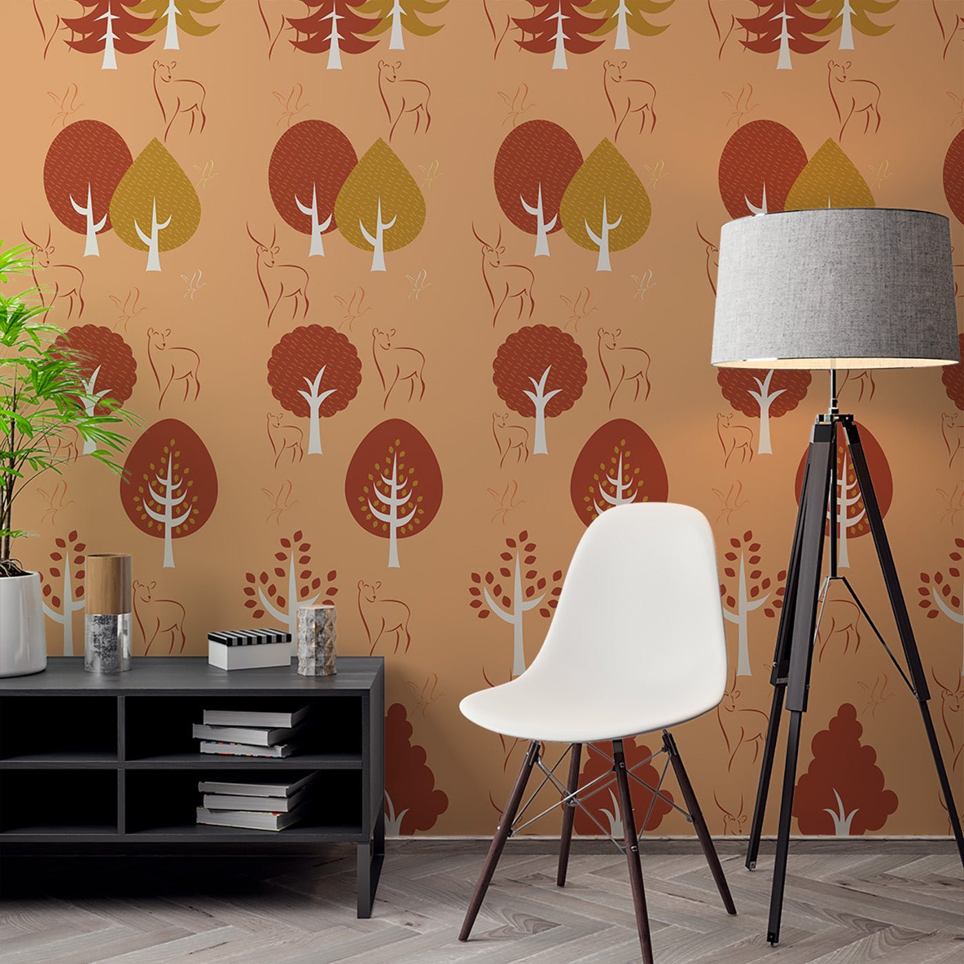 Floral & Leaves Wallpaper WAL1739-F