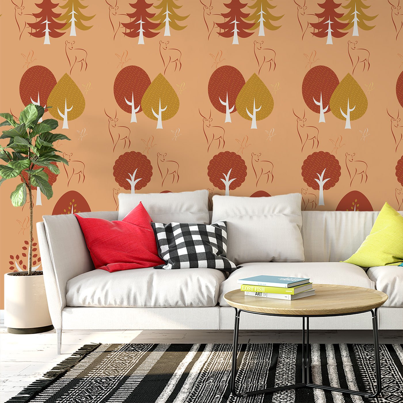 Floral & Leaves Wallpaper WAL1739-F