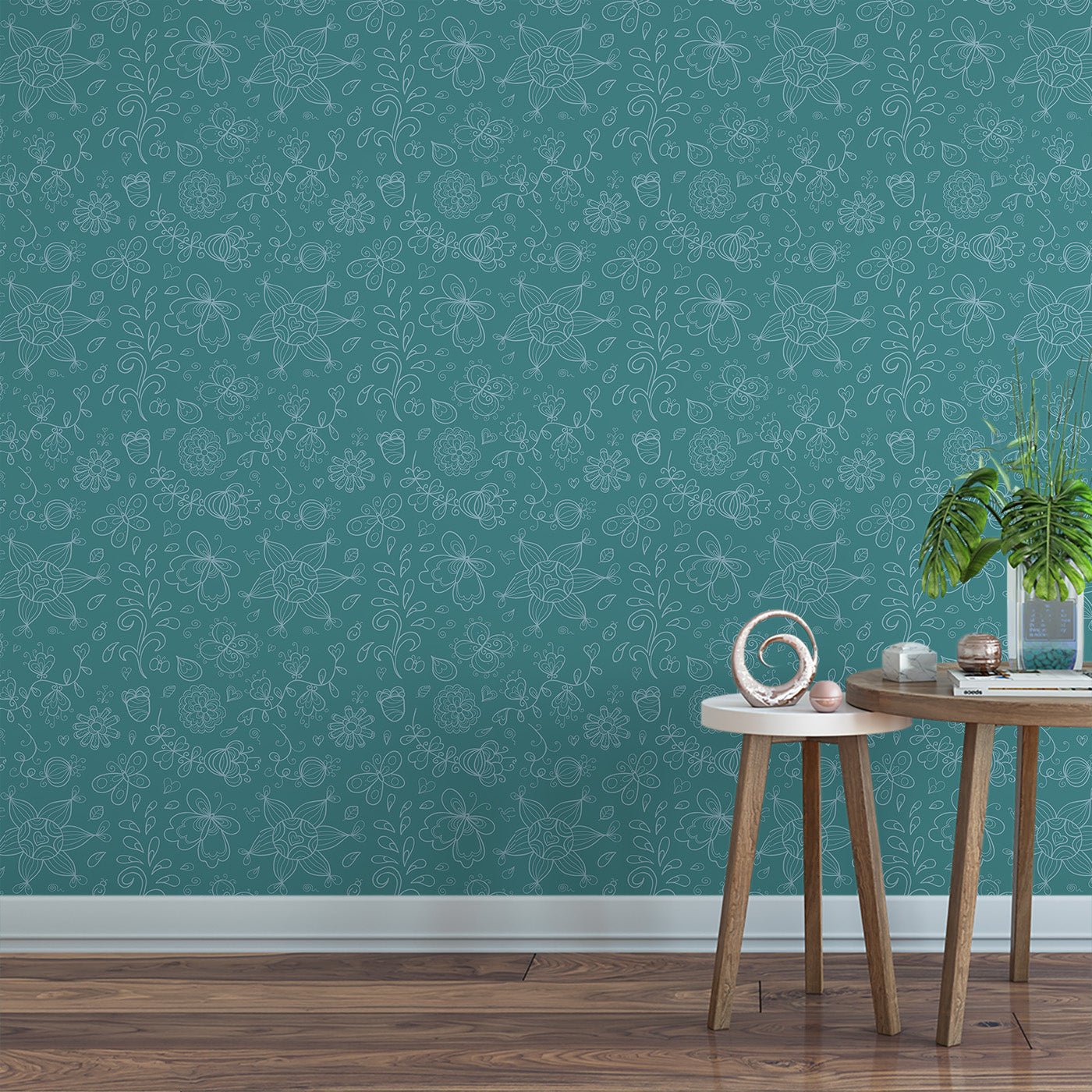 Floral & Leaves Wallpaper WAL1740-F