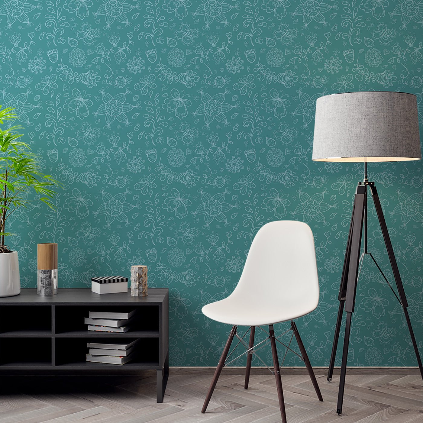 Floral & Leaves Wallpaper WAL1740-F