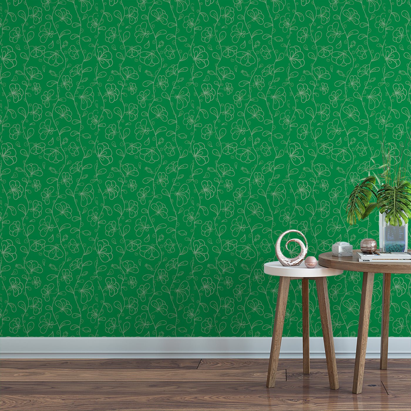 Floral & Leaves Wallpaper WAL1742-F