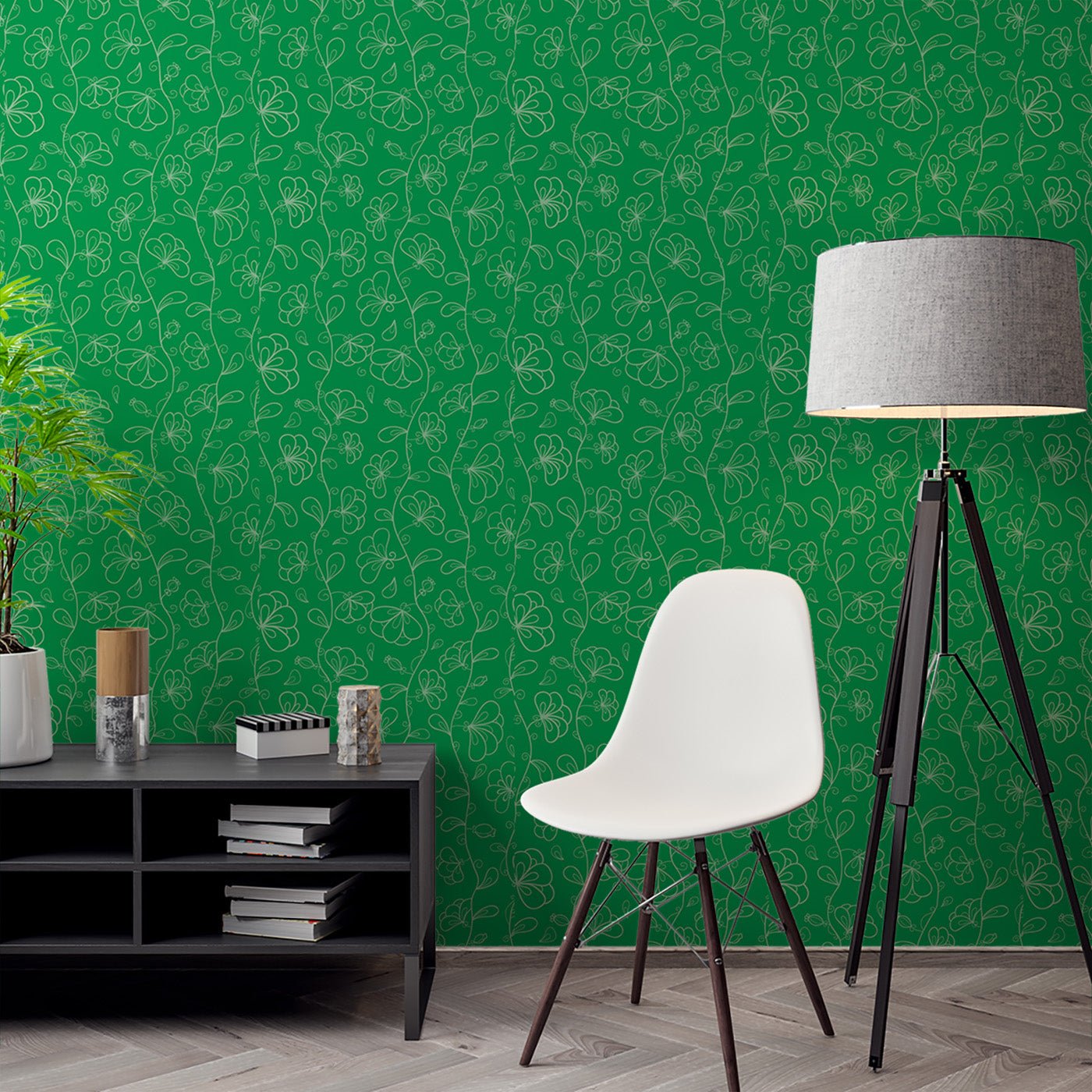 Floral & Leaves Wallpaper WAL1742-F