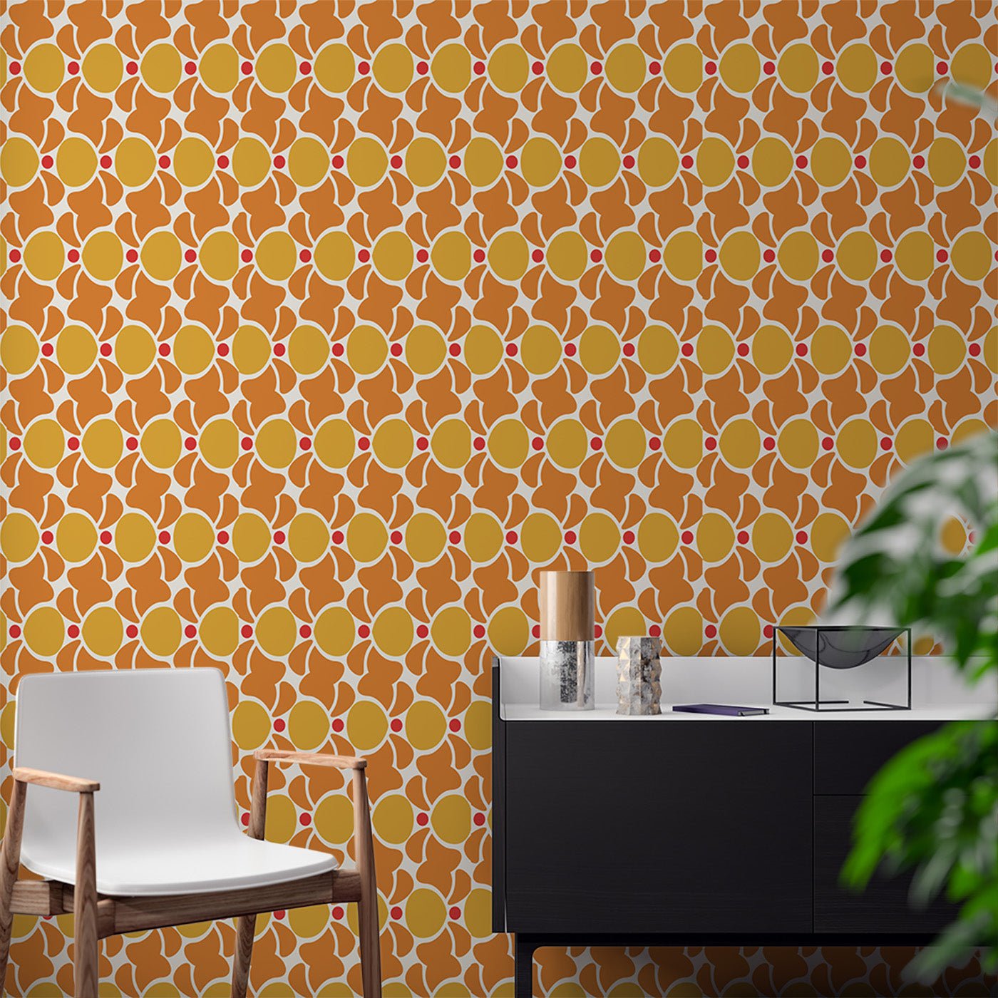 Floral & Leaves Wallpaper WAL1744-F