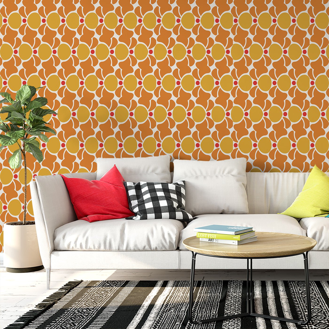 Floral & Leaves Wallpaper WAL1744-F