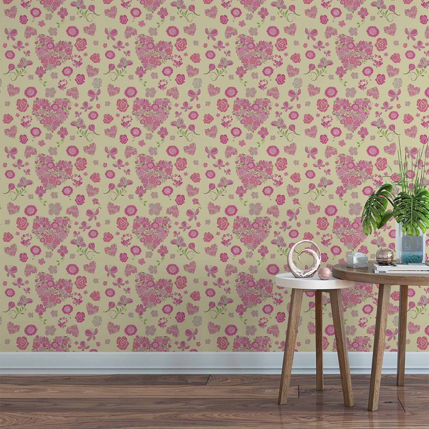 Floral & Leaves Wallpaper WAL1746-F