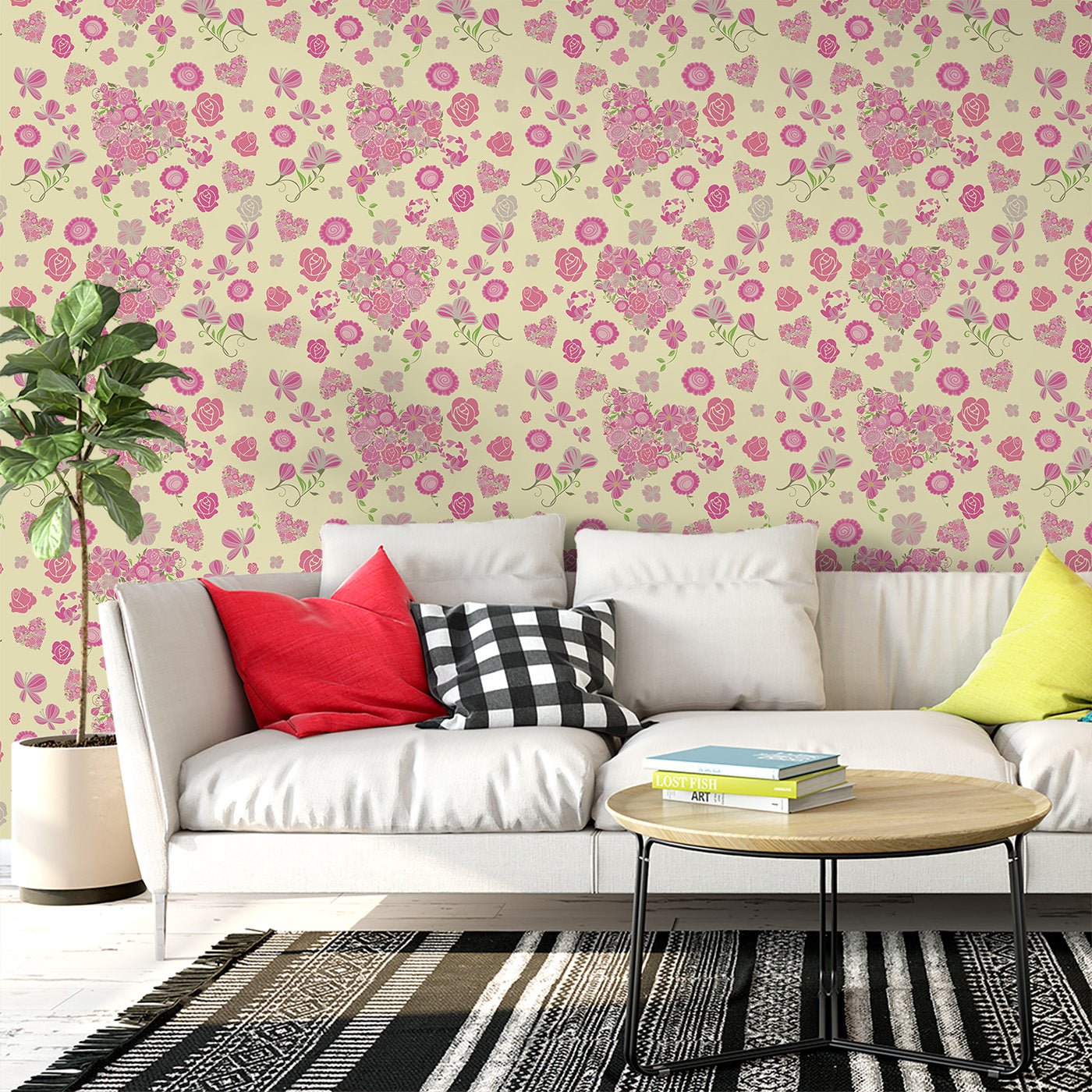 Floral & Leaves Wallpaper WAL1746-F