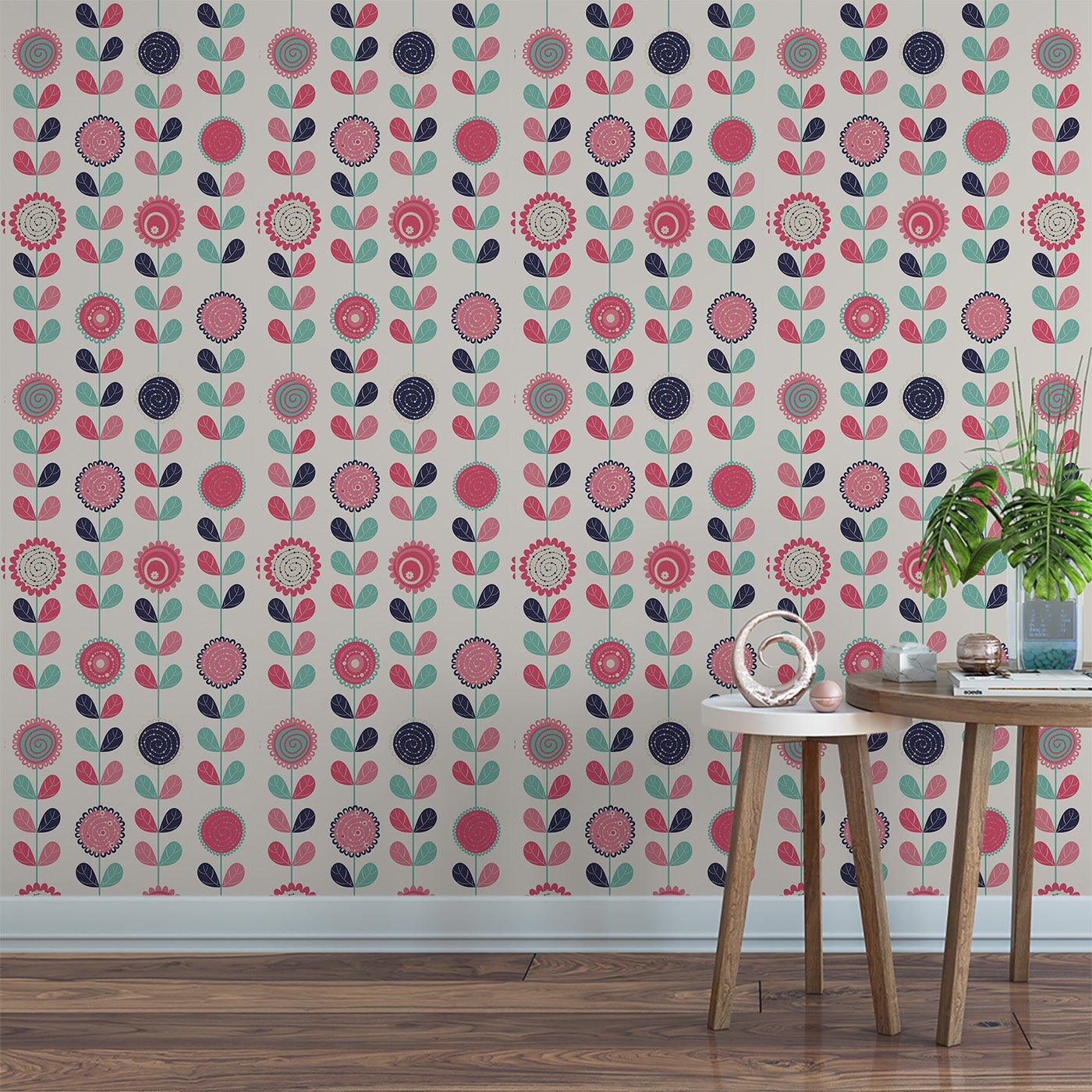 Floral & Leaves Wallpaper WAL1748-F