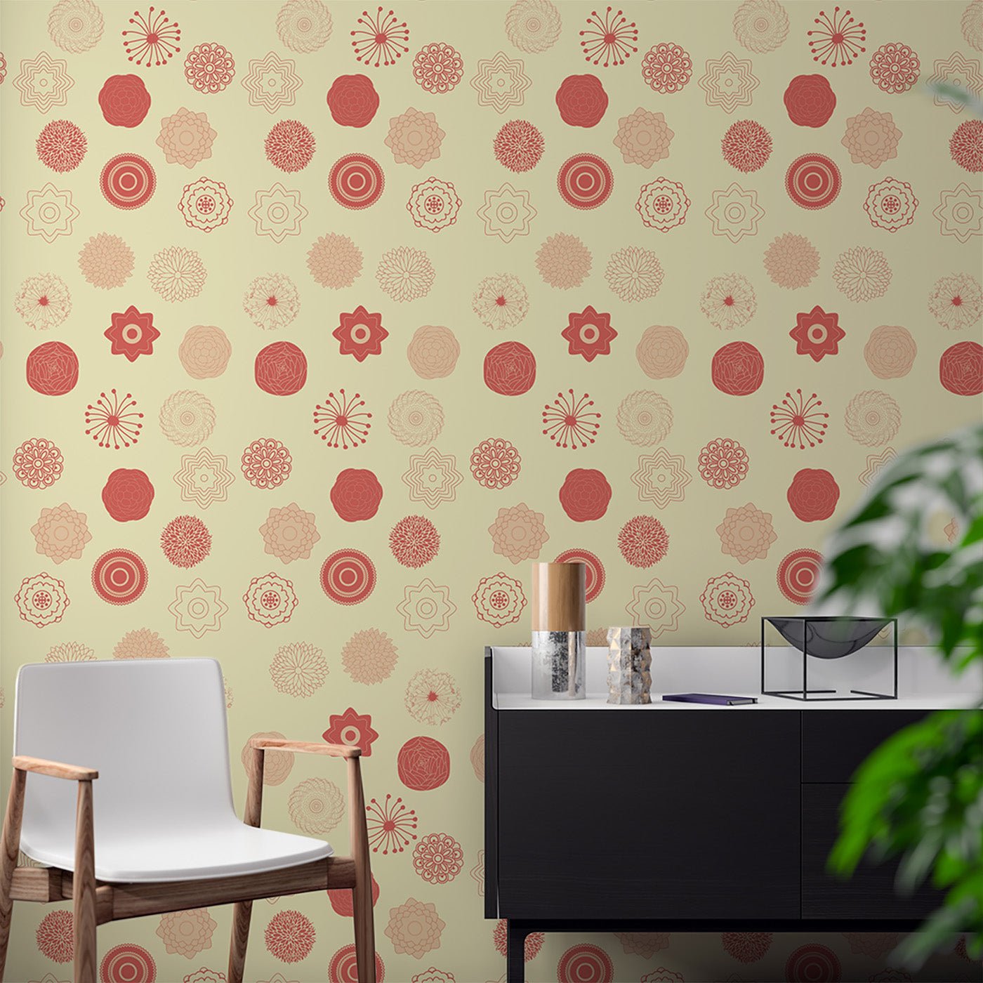 Floral & Leaves Wallpaper WAL1749-F