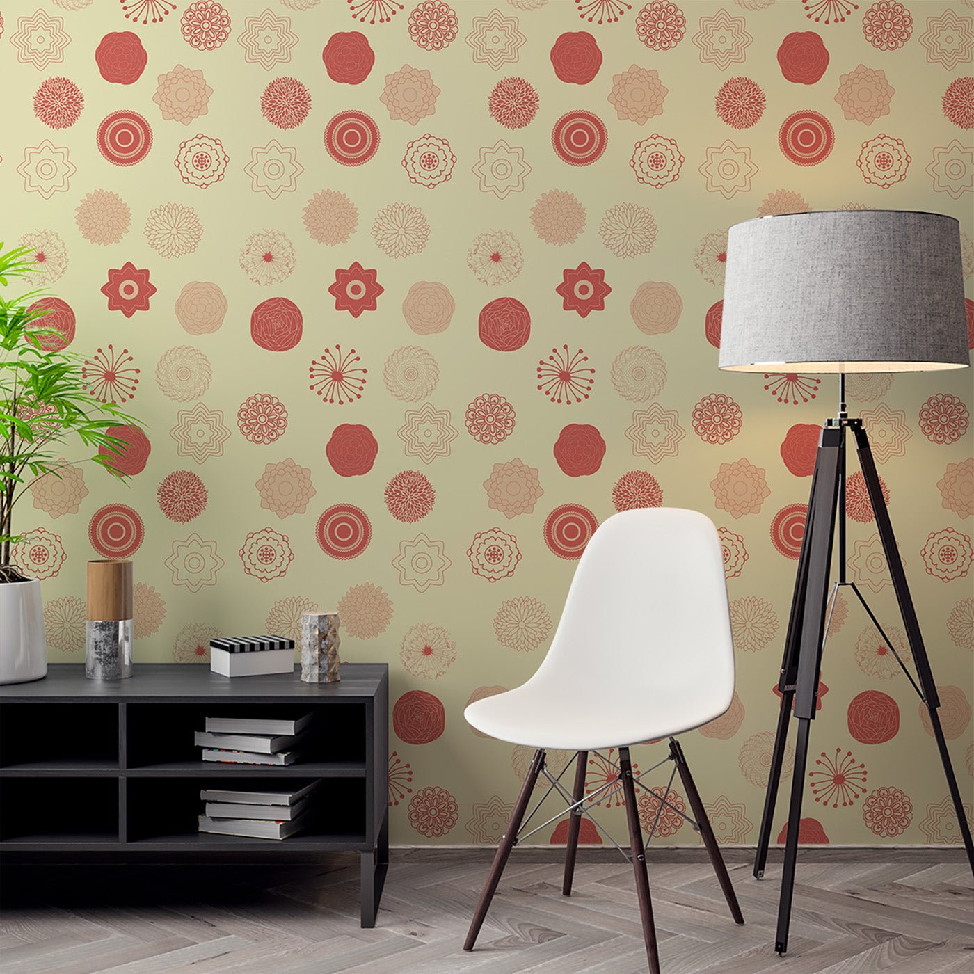 Floral & Leaves Wallpaper WAL1749-F