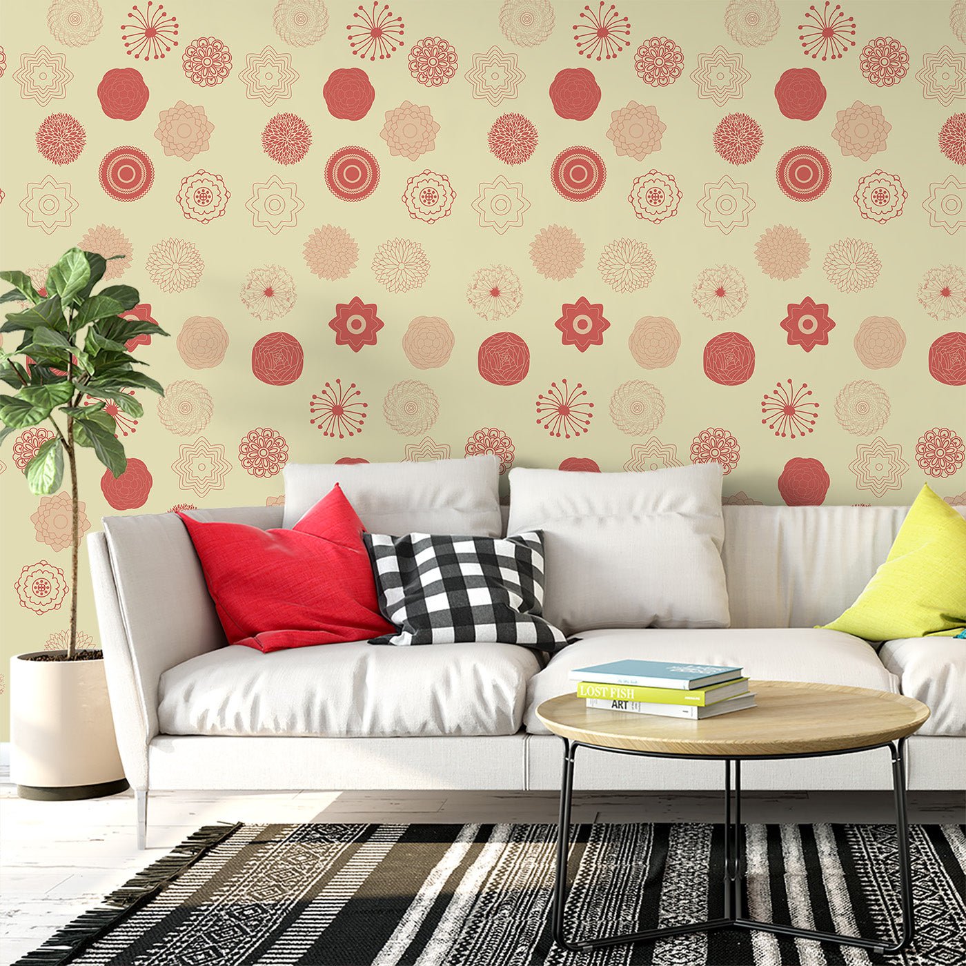 Floral & Leaves Wallpaper WAL1749-F