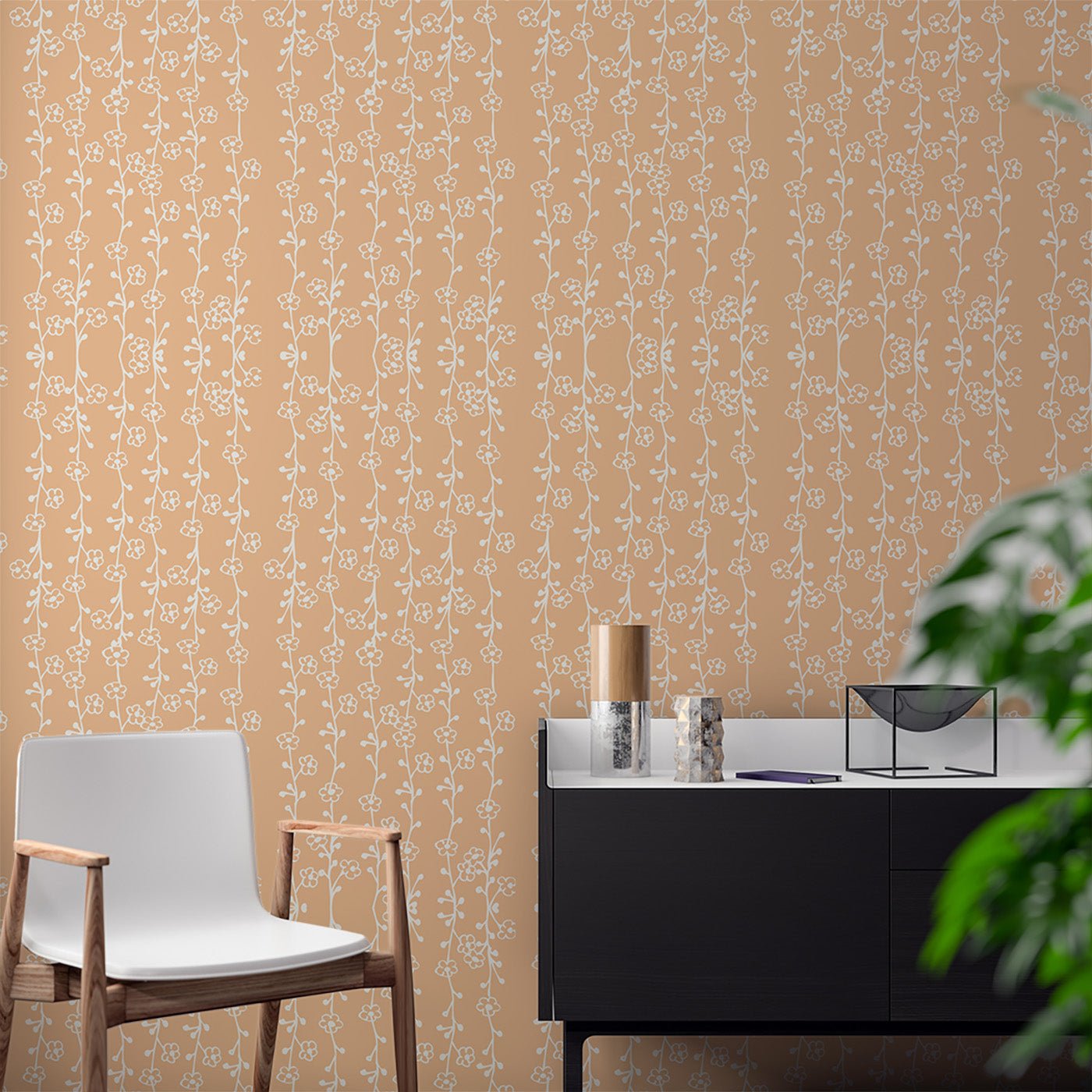 Floral & Leaves Wallpaper WAL1750-F