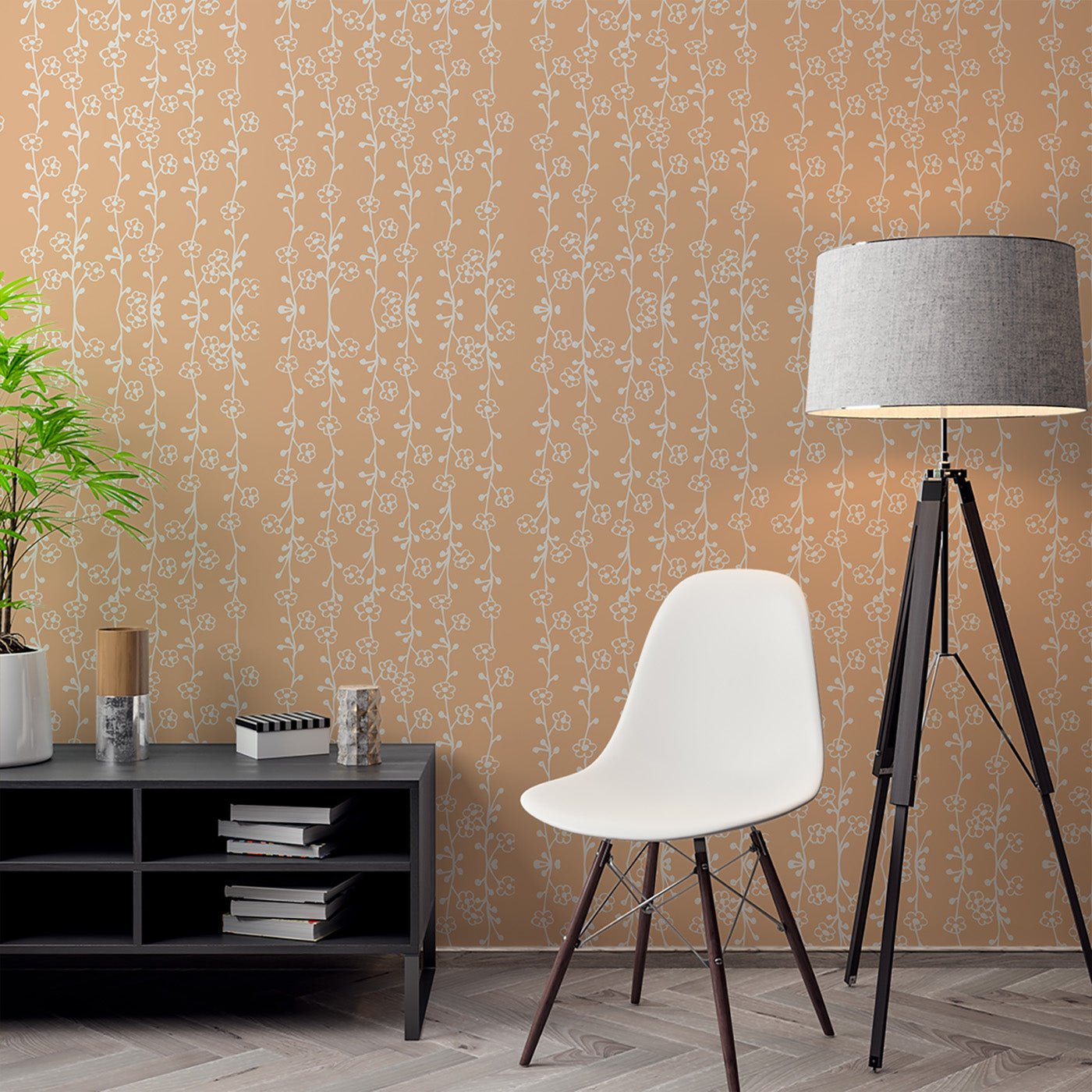 Floral & Leaves Wallpaper WAL1750-F