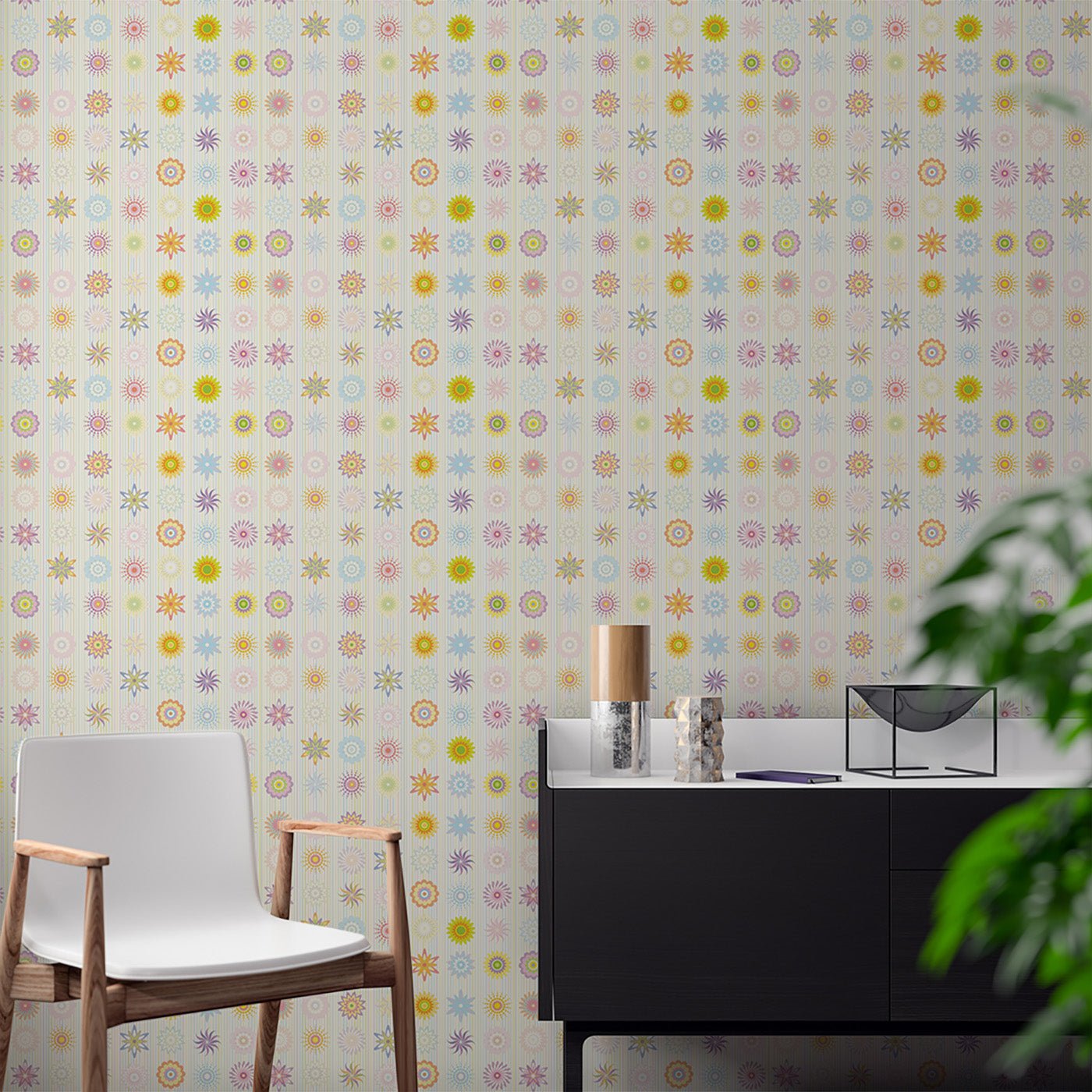 Floral & Leaves Wallpaper WAL1751-F