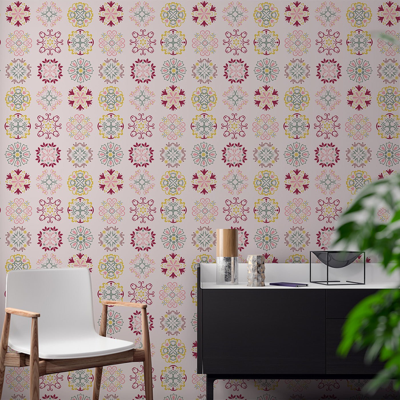 Floral & Leaves Wallpaper WAL1752-F