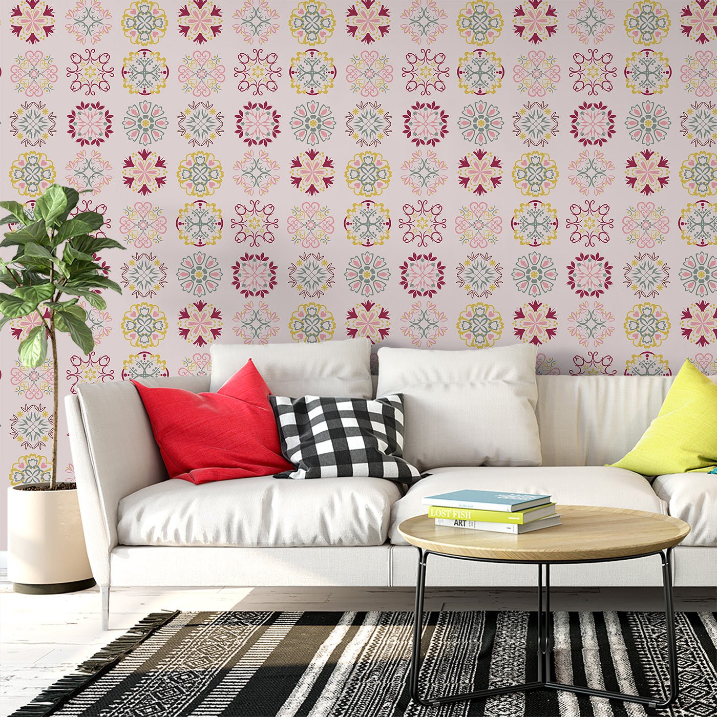 Floral & Leaves Wallpaper WAL1752-F