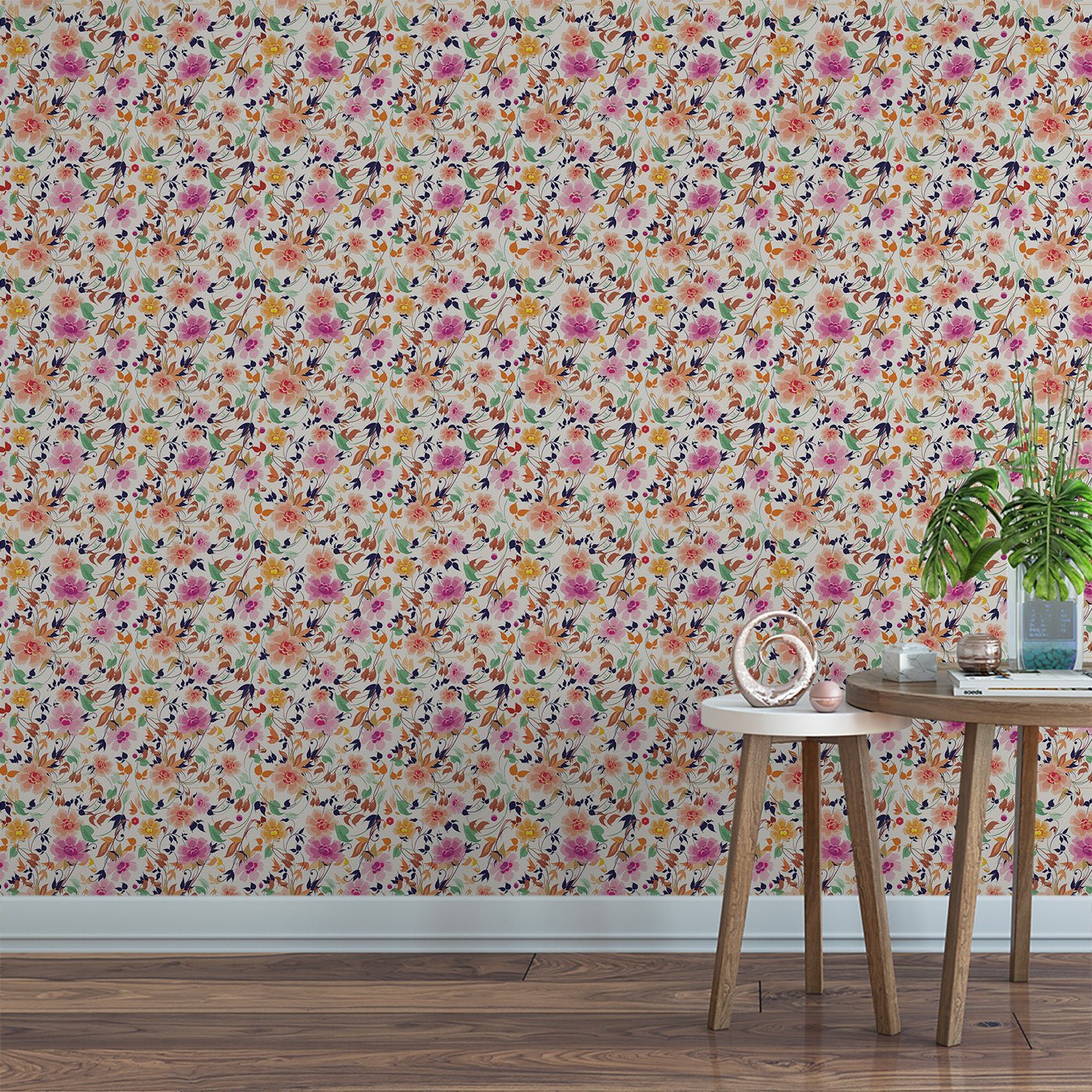 Floral & Leaves Wallpaper WAL1753-F