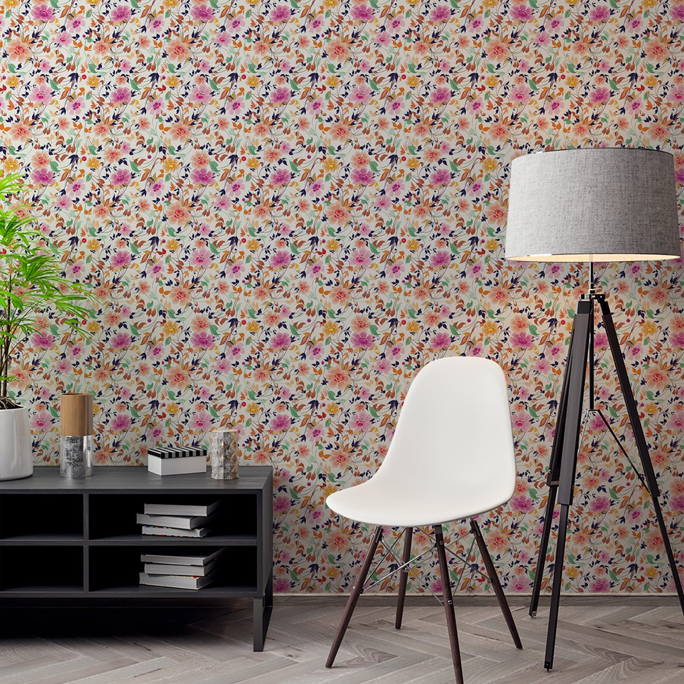 Floral & Leaves Wallpaper WAL1753-F