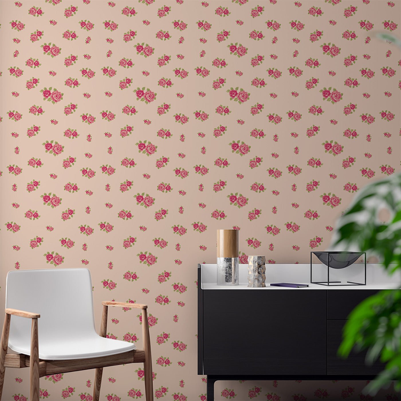 Floral & Leaves Wallpaper WAL1757-F