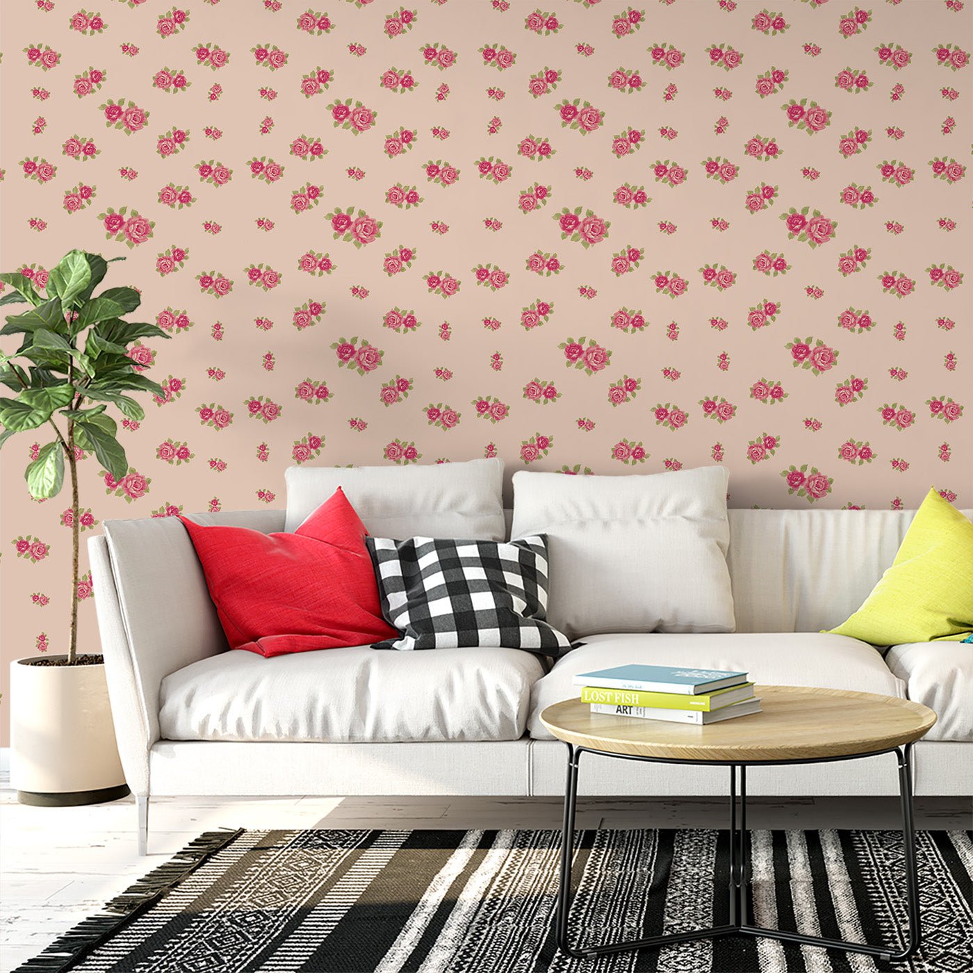 Floral & Leaves Wallpaper WAL1757-F