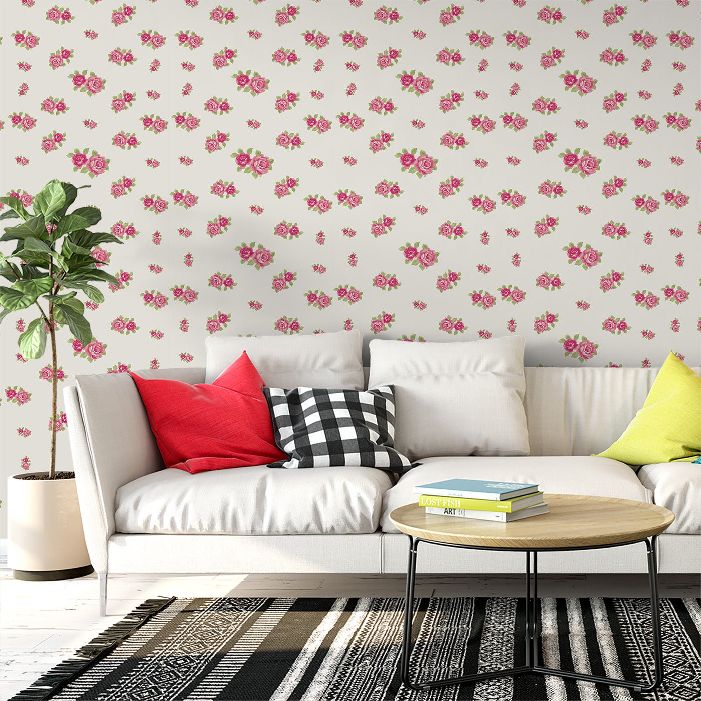 Floral & Leaves Wallpaper WAL1758-F