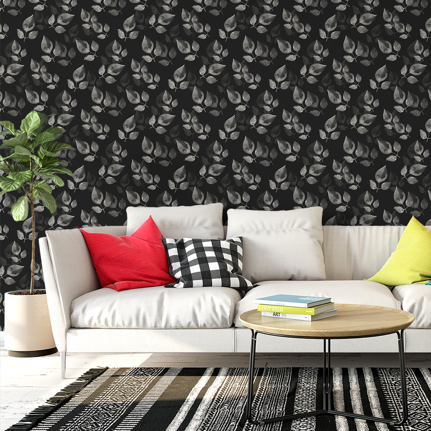 Floral & Leaves Wallpaper WAL1760-F