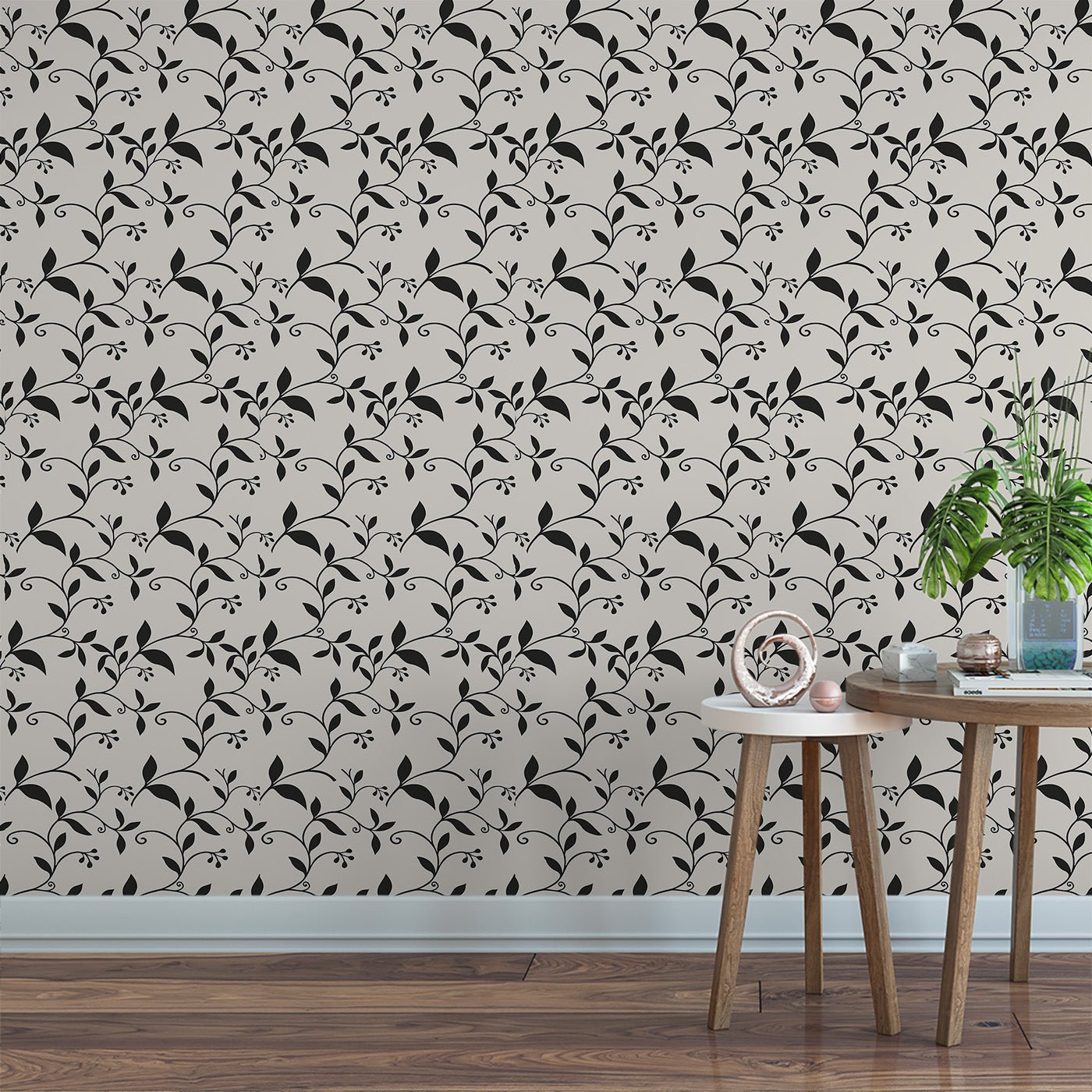 Floral & Leaves Wallpaper WAL1762-F