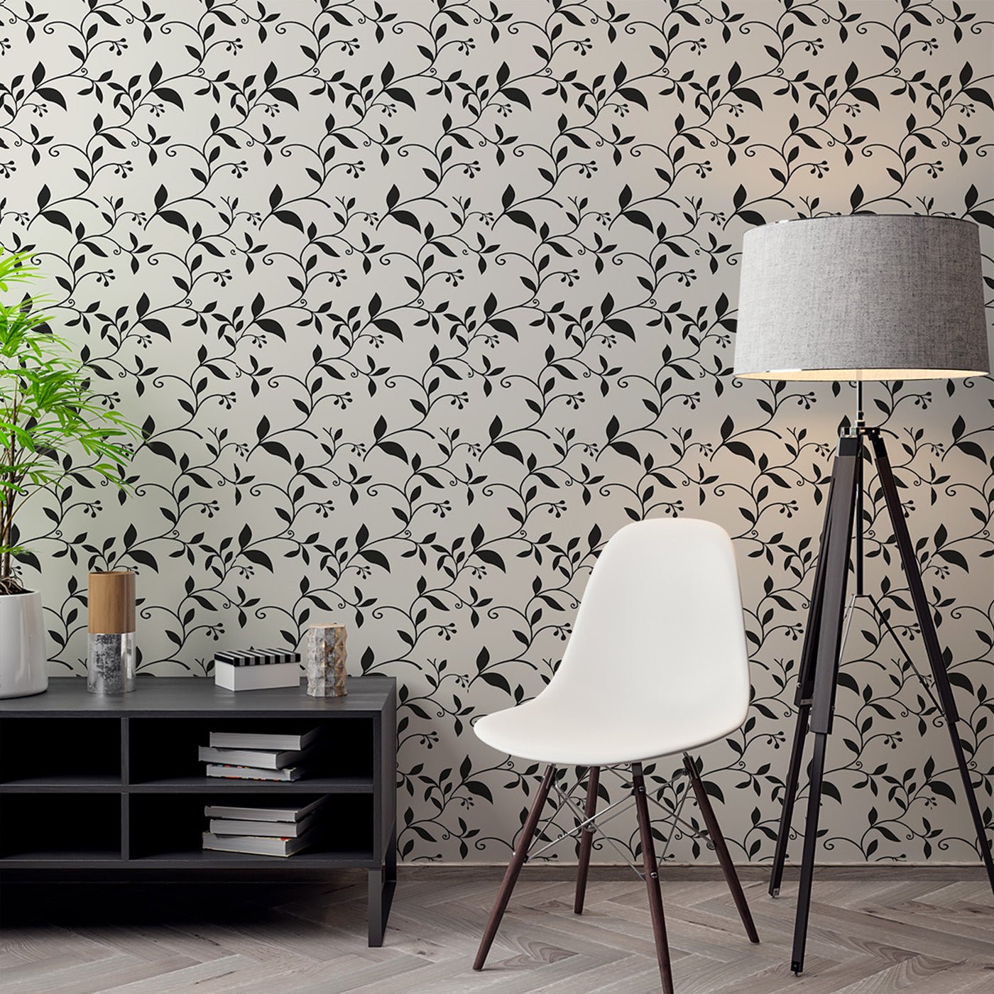 Floral & Leaves Wallpaper WAL1762-F