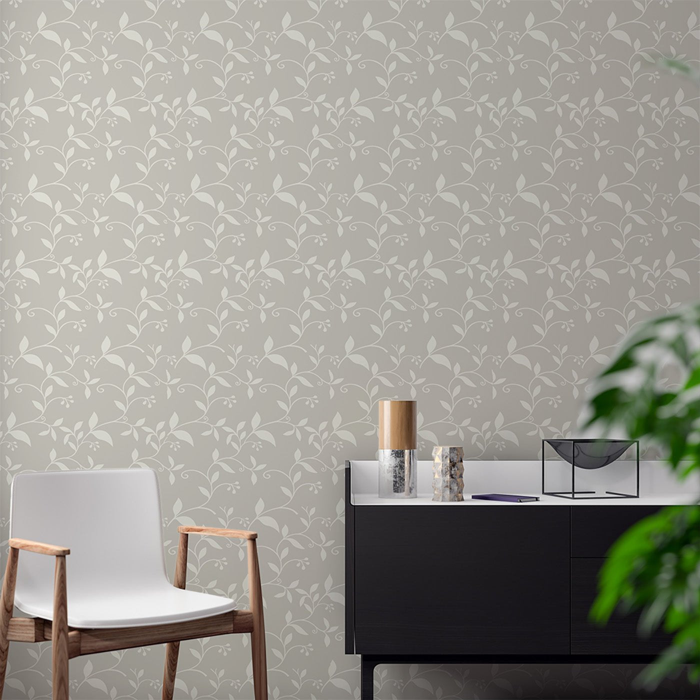 Floral & Leaves Wallpaper WAL1763-F