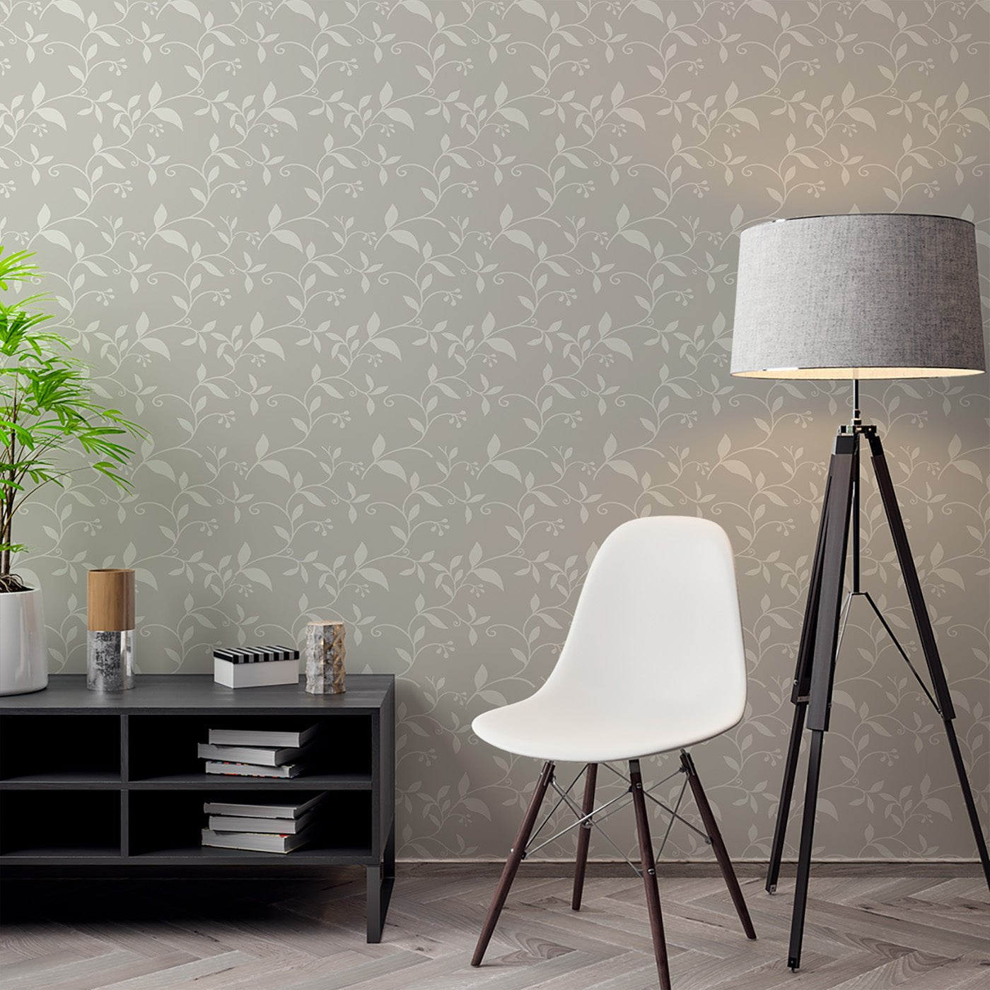 Floral & Leaves Wallpaper WAL1763-F