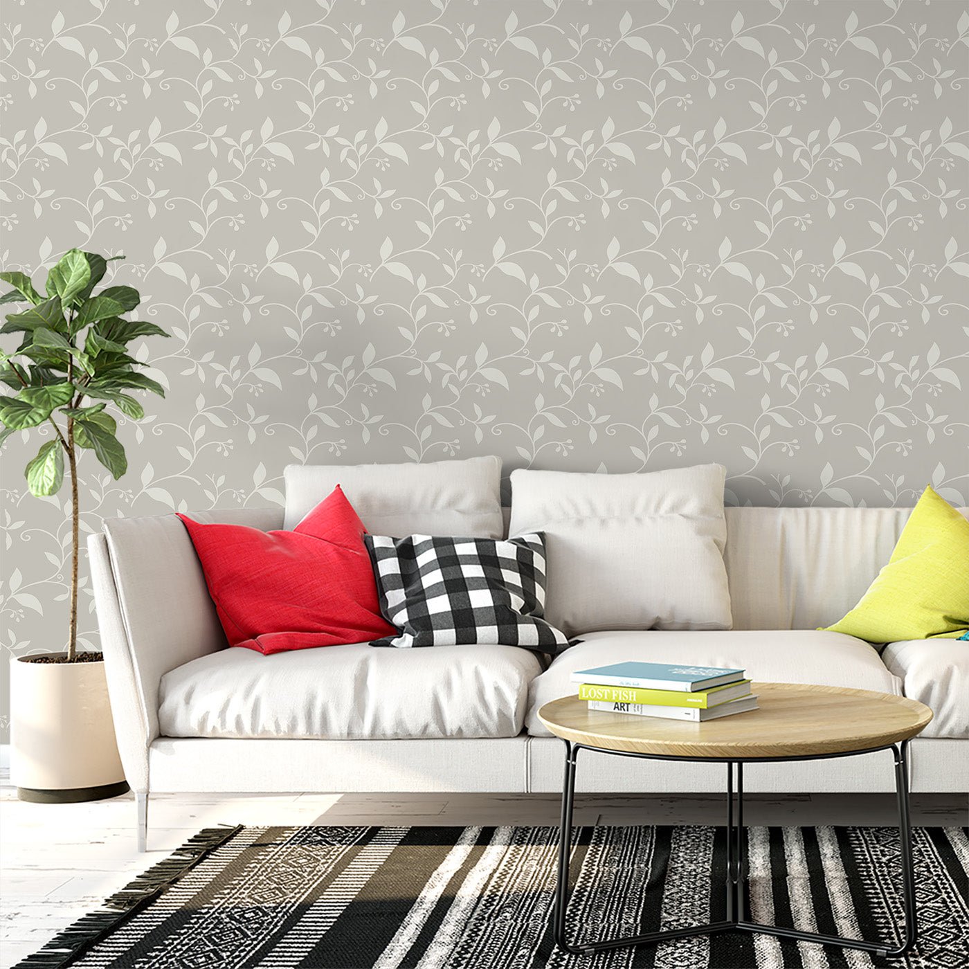 Floral & Leaves Wallpaper WAL1763-F