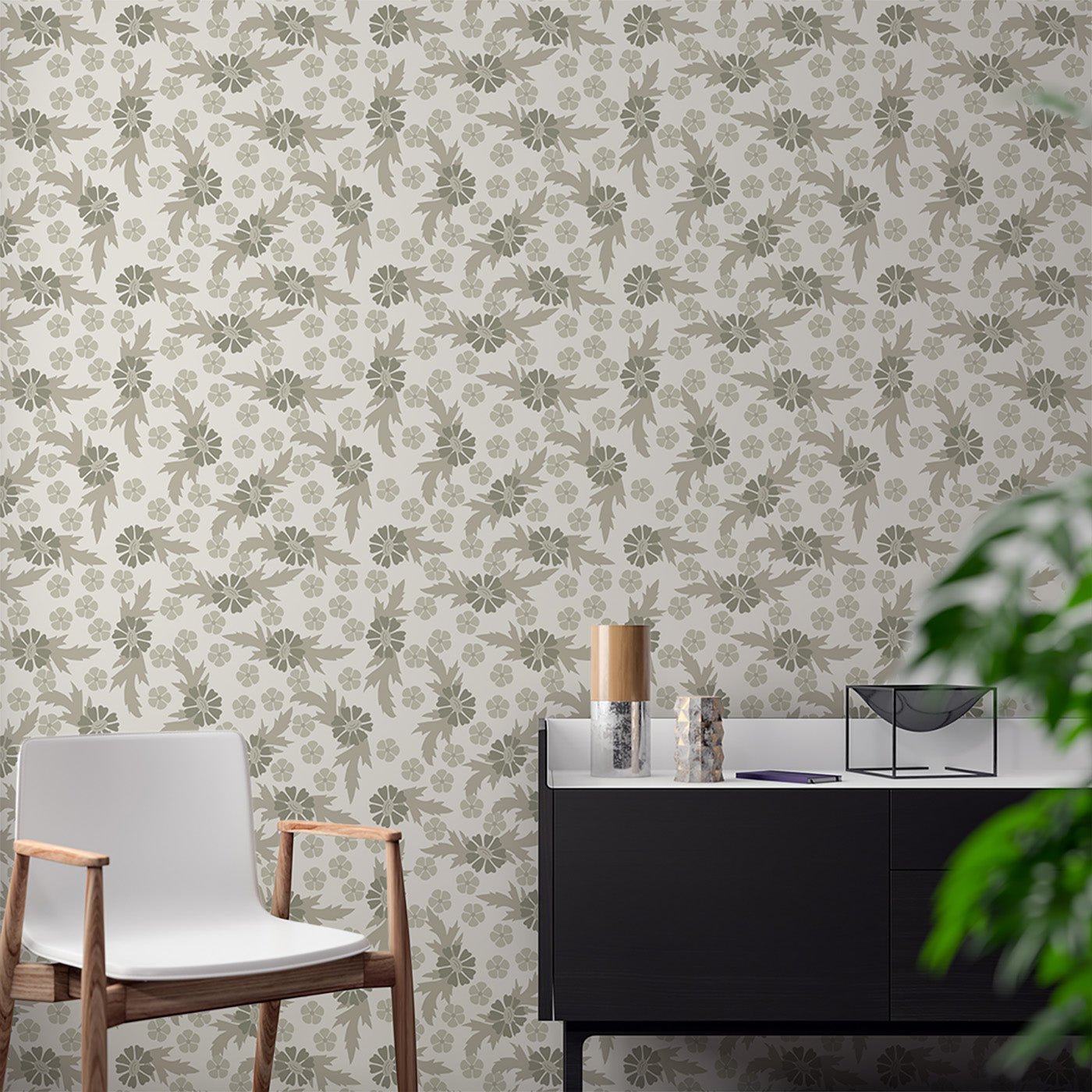 Floral & Leaves Wallpaper WAL1764-F