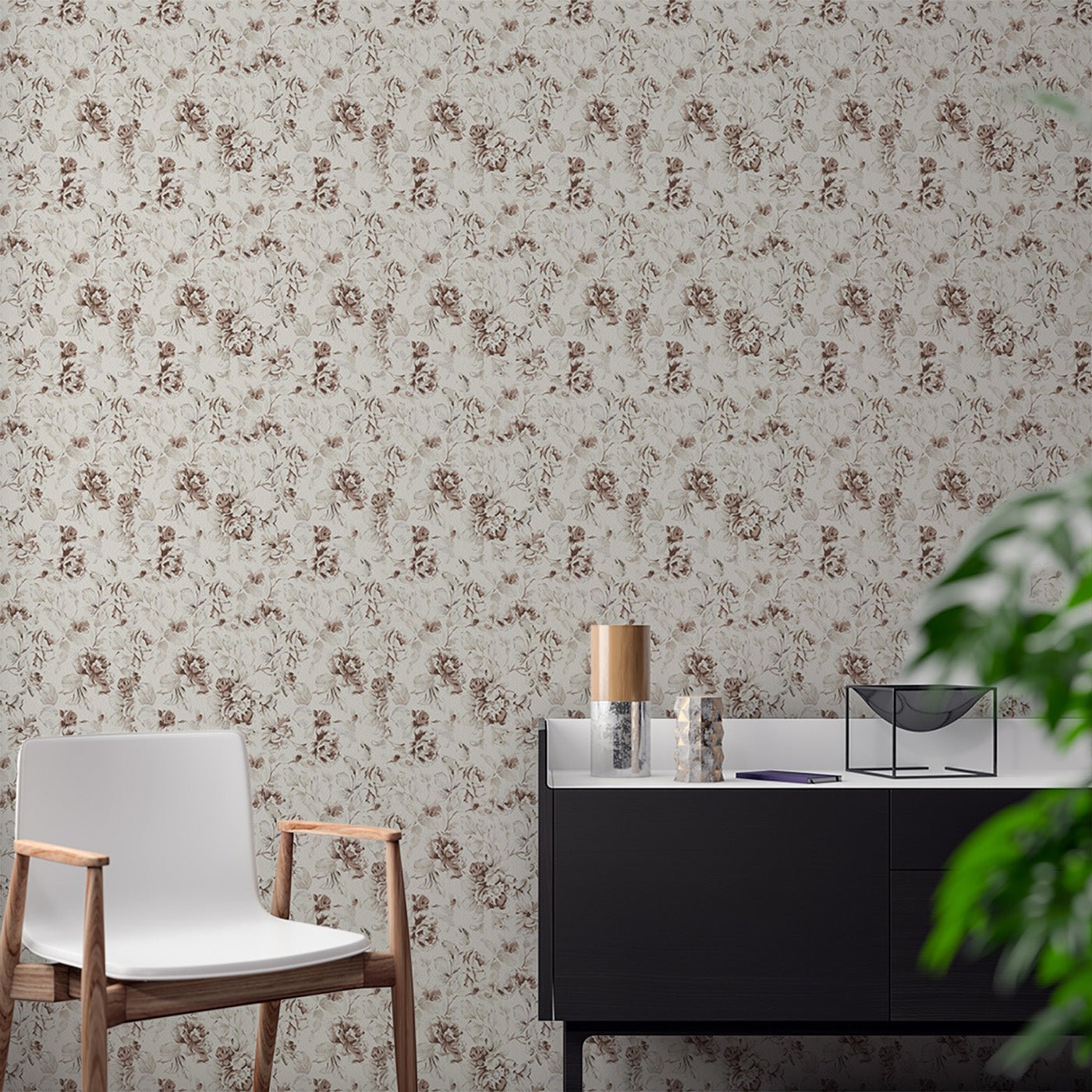 Floral & Leaves Wallpaper WAL1767-F