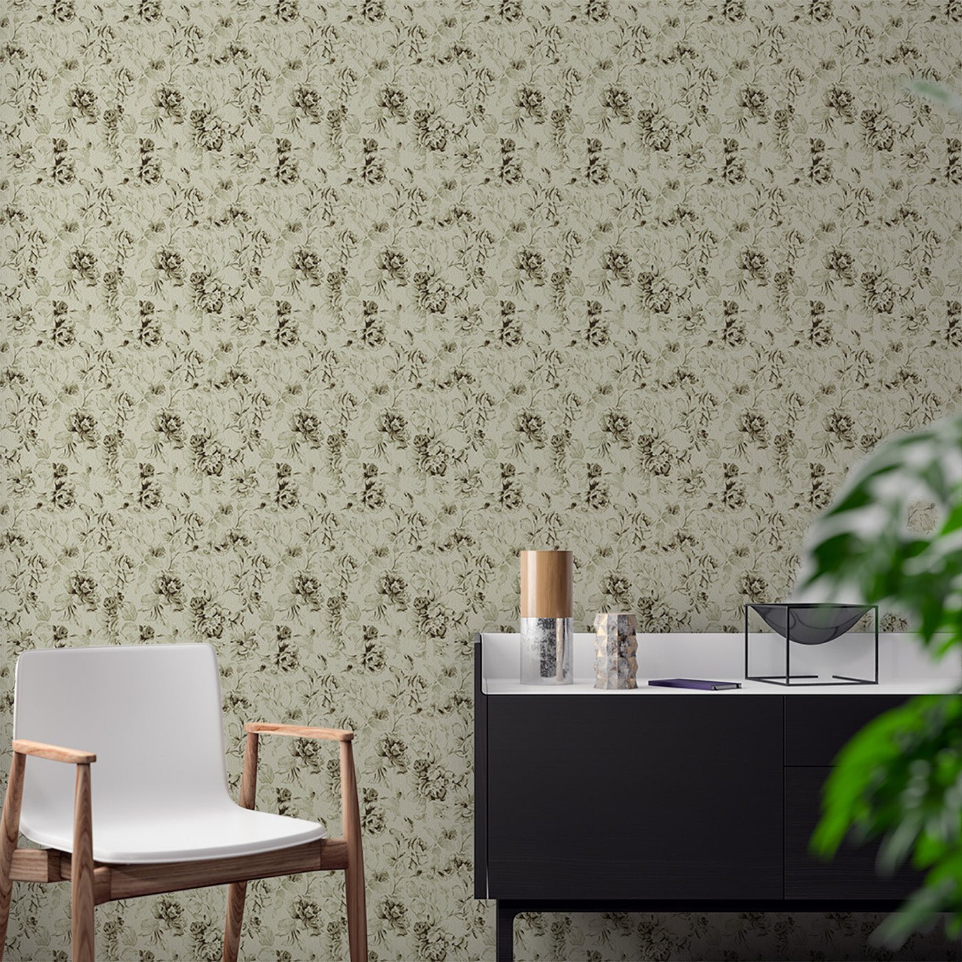 Floral & Leaves Wallpaper WAL1768-F